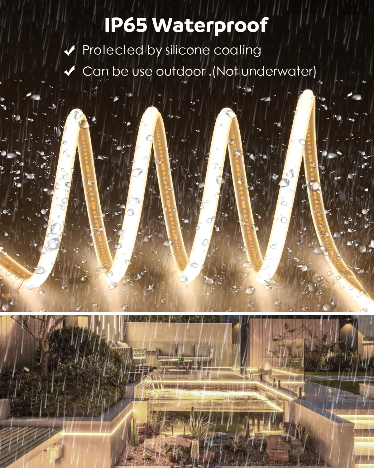 Aclorol 120V Cob Led Strip Lights 16.4Ft/5M Flexible Cob Led Lights 3000K Warm White Ac 110V-120V Led Flex Lights Strip Plug In