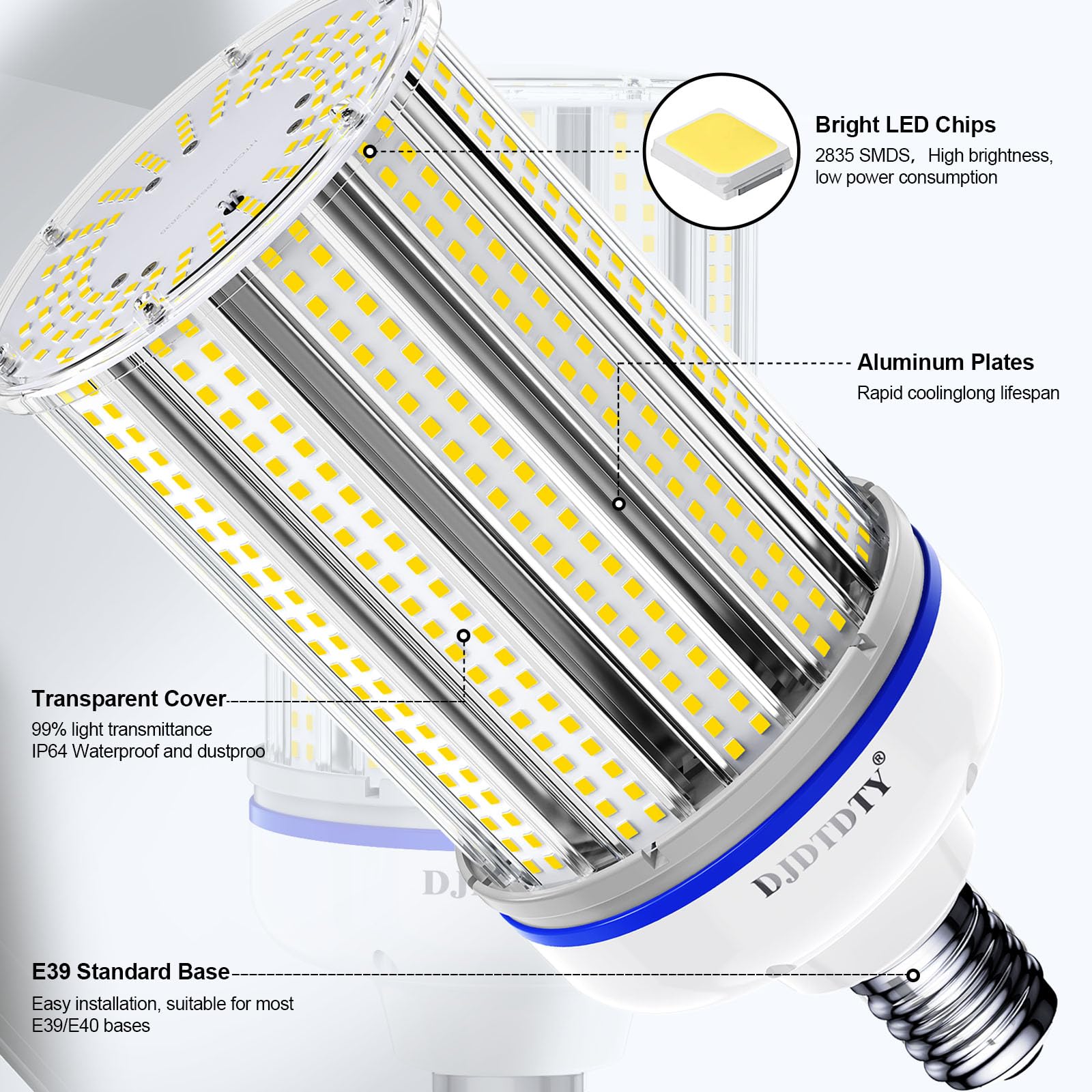 Djdtdty Amazon High Brightness 250W Led Corn Light Bulb, E39 Base Led Corn Lamp, 29820 Lumen 5000K Daylight 100V~277V Corn Cob L