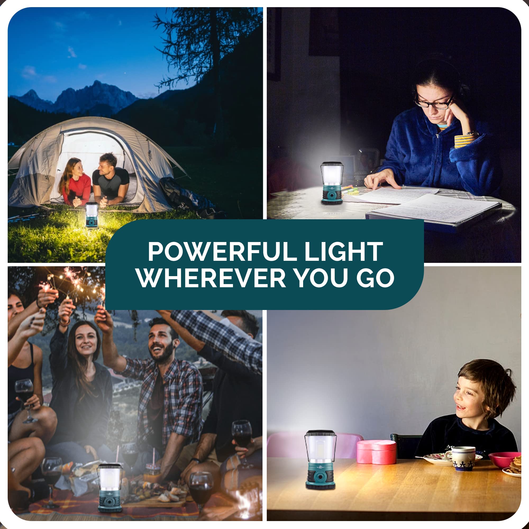 Blazin' Sun 1500 Lumen Rechargeable LED Lantern | 4000mAh, 4 Modes, Frosted Top | Ideal for Camping, Emergencies, Power Outages