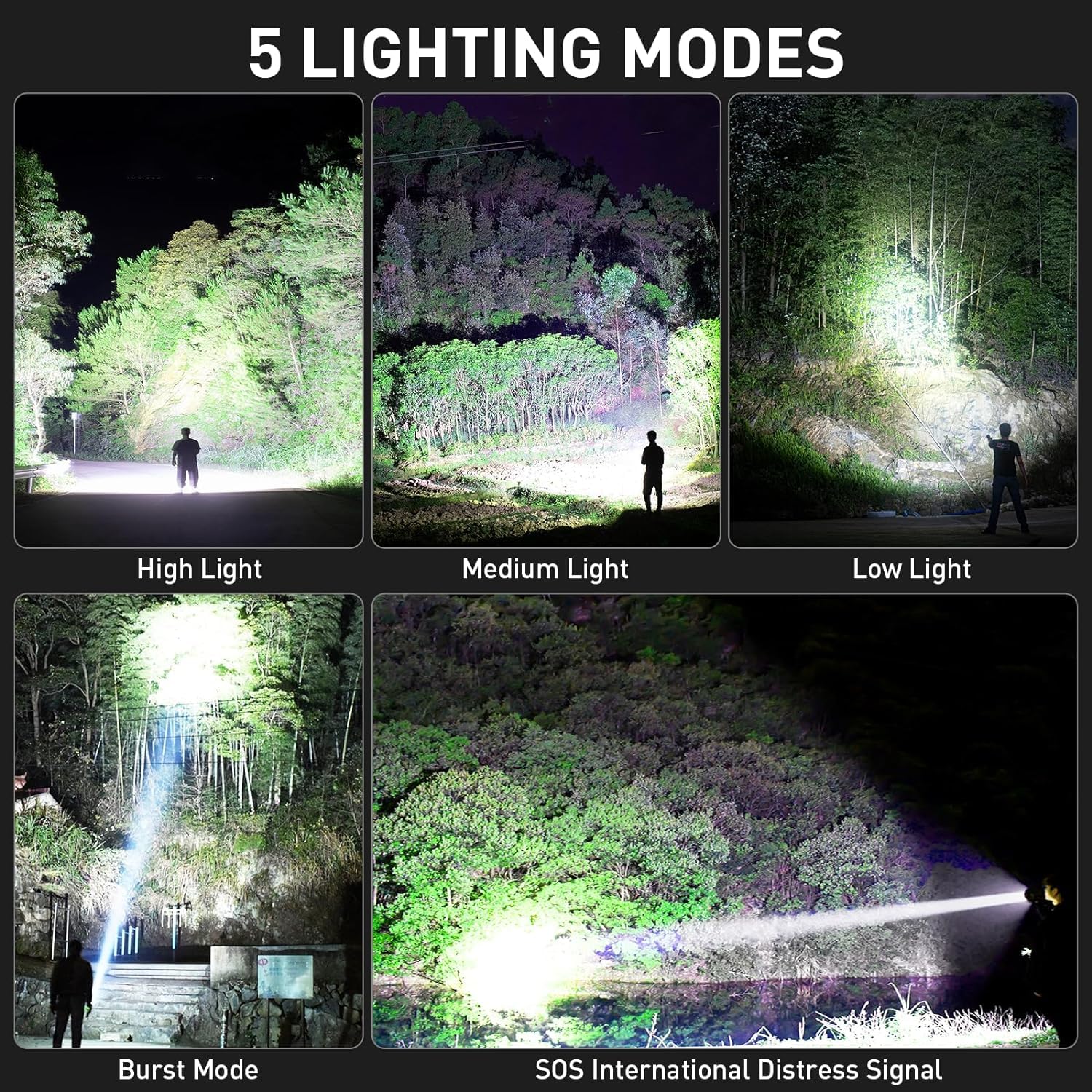 Rechargeable Led Flashlights High Lumens, 990,000 Lumens Super Bright Flashlights With 5 Modes, Waterproof Powerful Flash Light