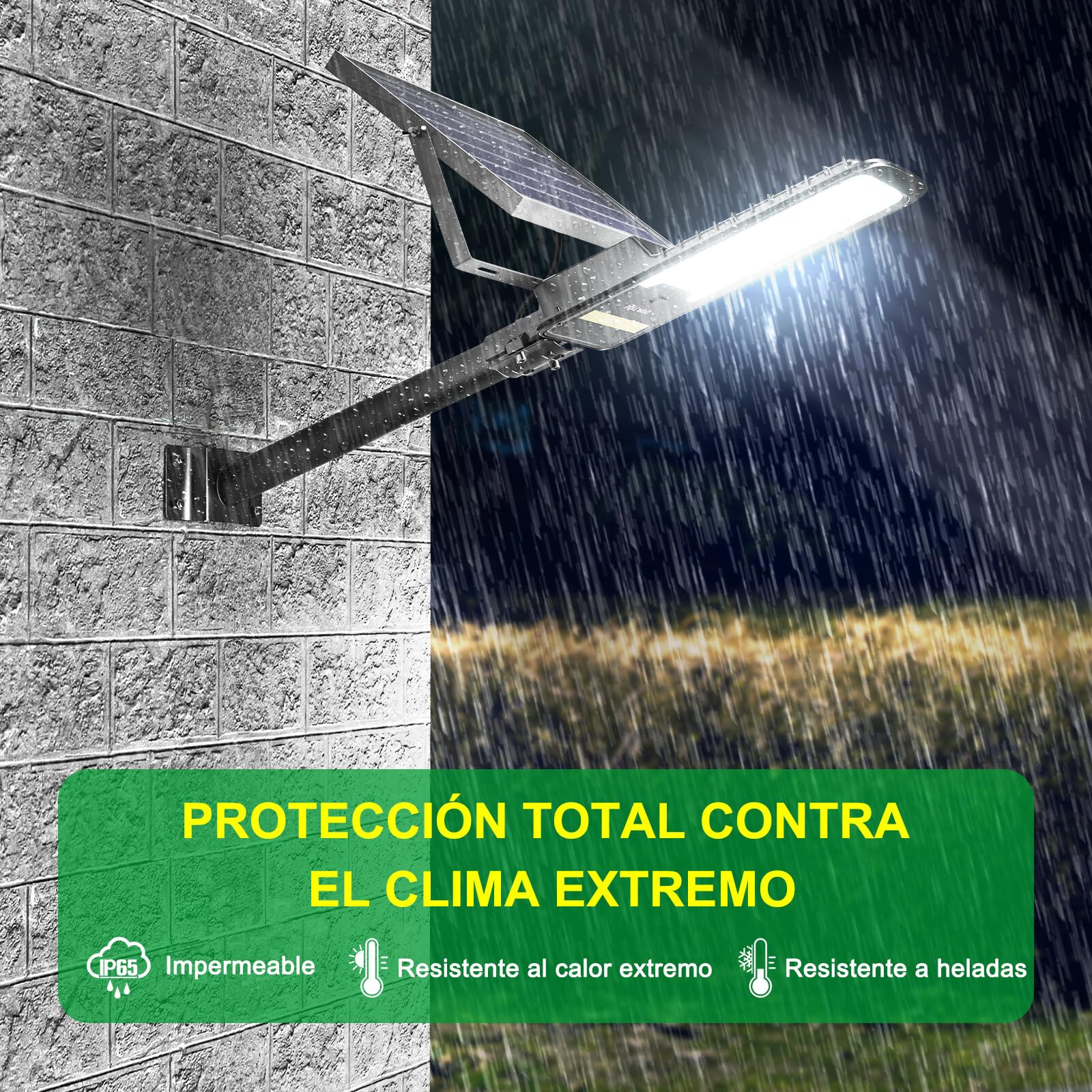 Engrepo Solar Street Light, 15000lm IP67 Waterproof, Remote Control, Black, Model JD-198, Dusk to Dawn LED Flood Light for Yard & Garden