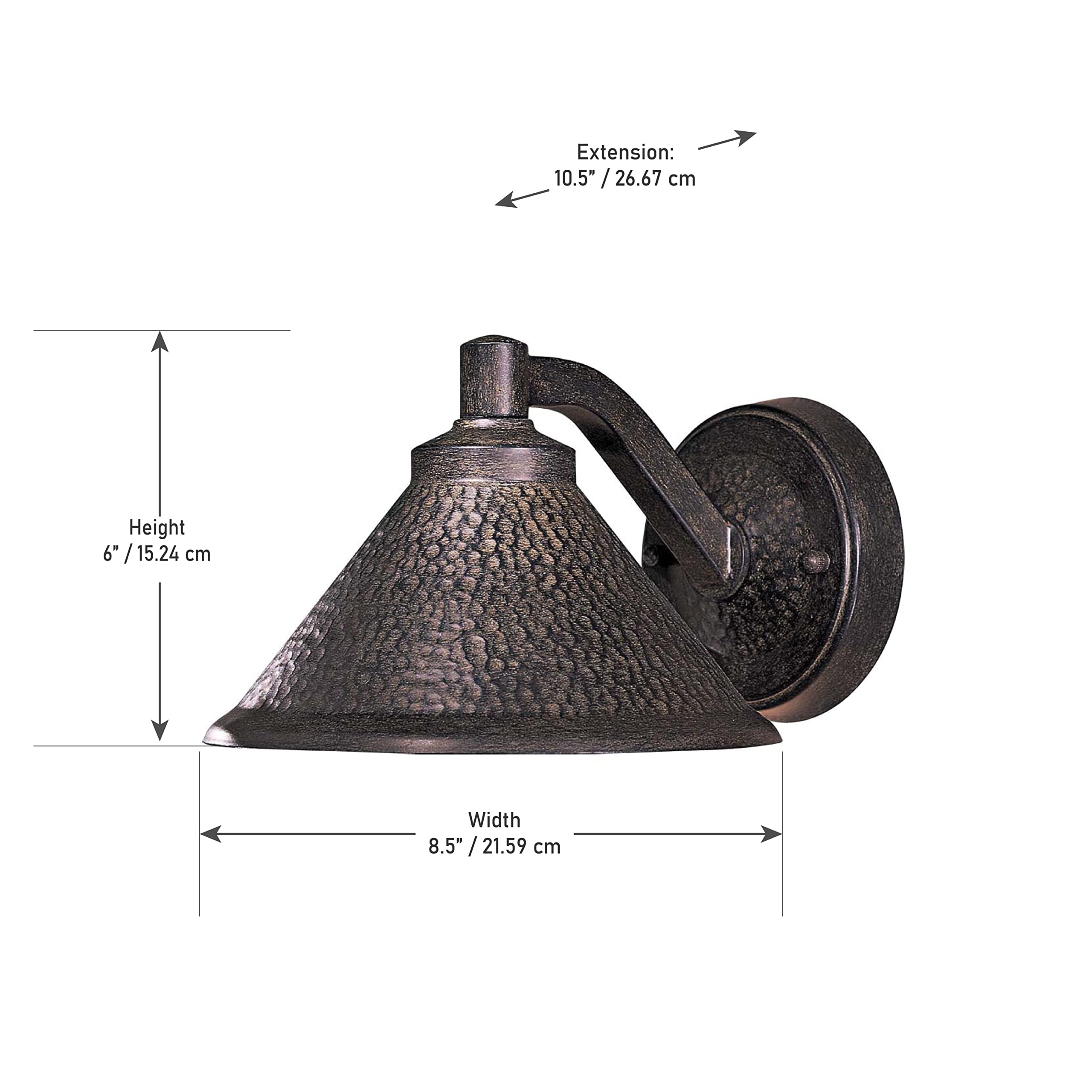 Minka Lavery Outdoor Wall Light 8101-A138, 60W Bronze Aluminum Lantern, 8.5in Wall Mount, Dark Sky