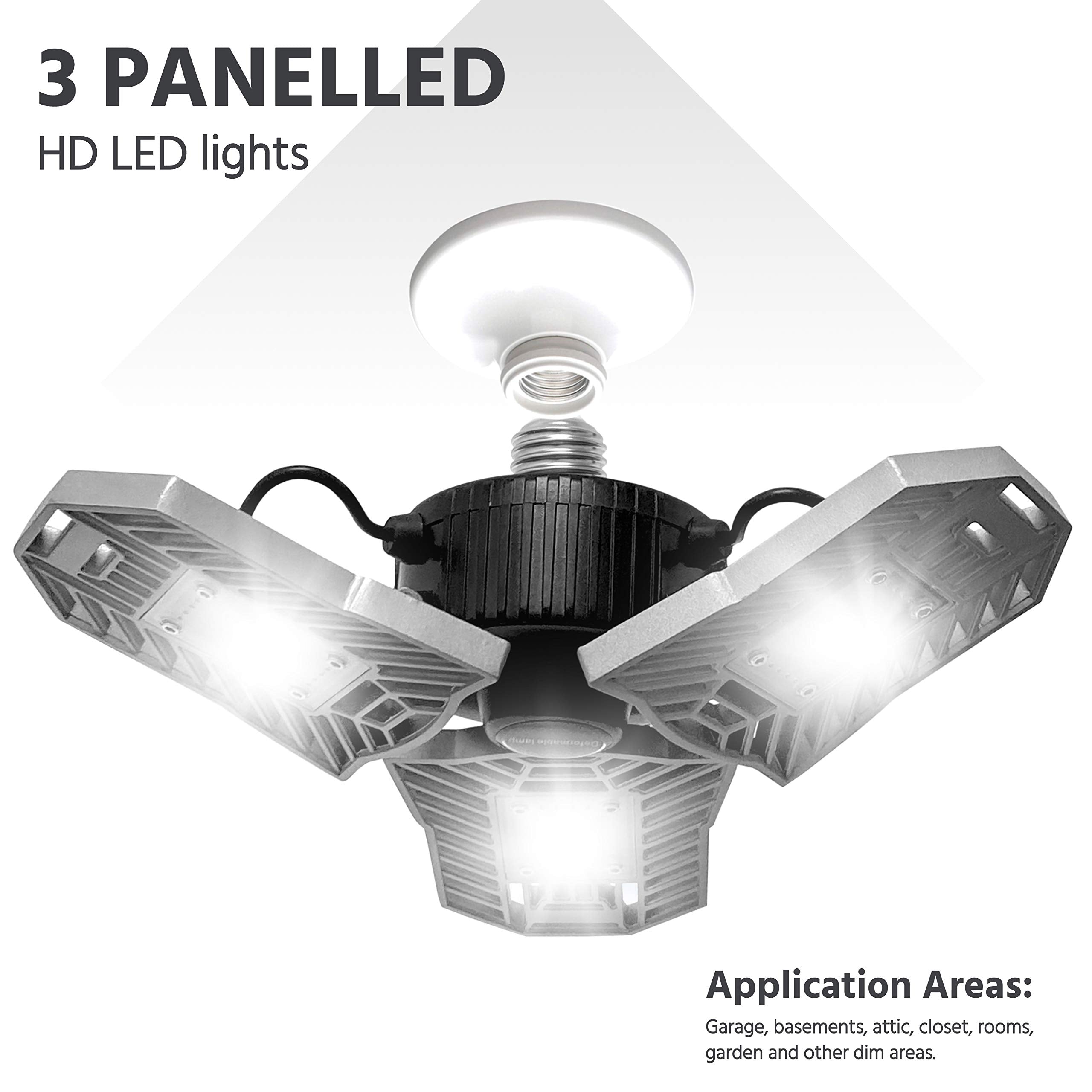 Bell+Howell TRIBURST Deluxe Lighting, 144 LED Bulbs, Multi-Directional, Gray, Model 7123, 1 Count