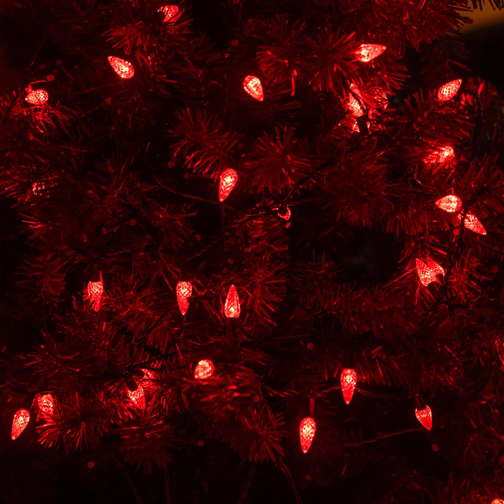 Dazzle Bright C6 Christmas String Lights, 200 LED, 66 FT, Waterproof, 8 Modes, Red, Model HB-300COI
