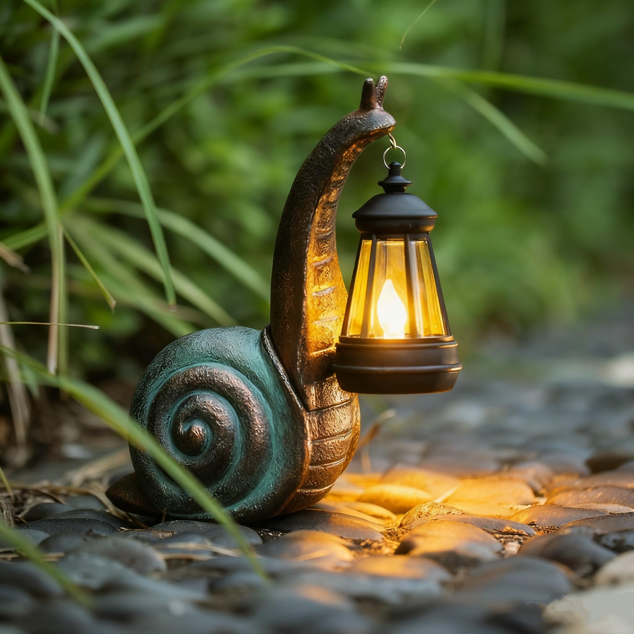 QZJDDZSW Solar Garden Snail Statue Lawn Decor Statue for Patio  Balcony  Yard Ornament - Mothers Day Gifts for Mom Grandma Women