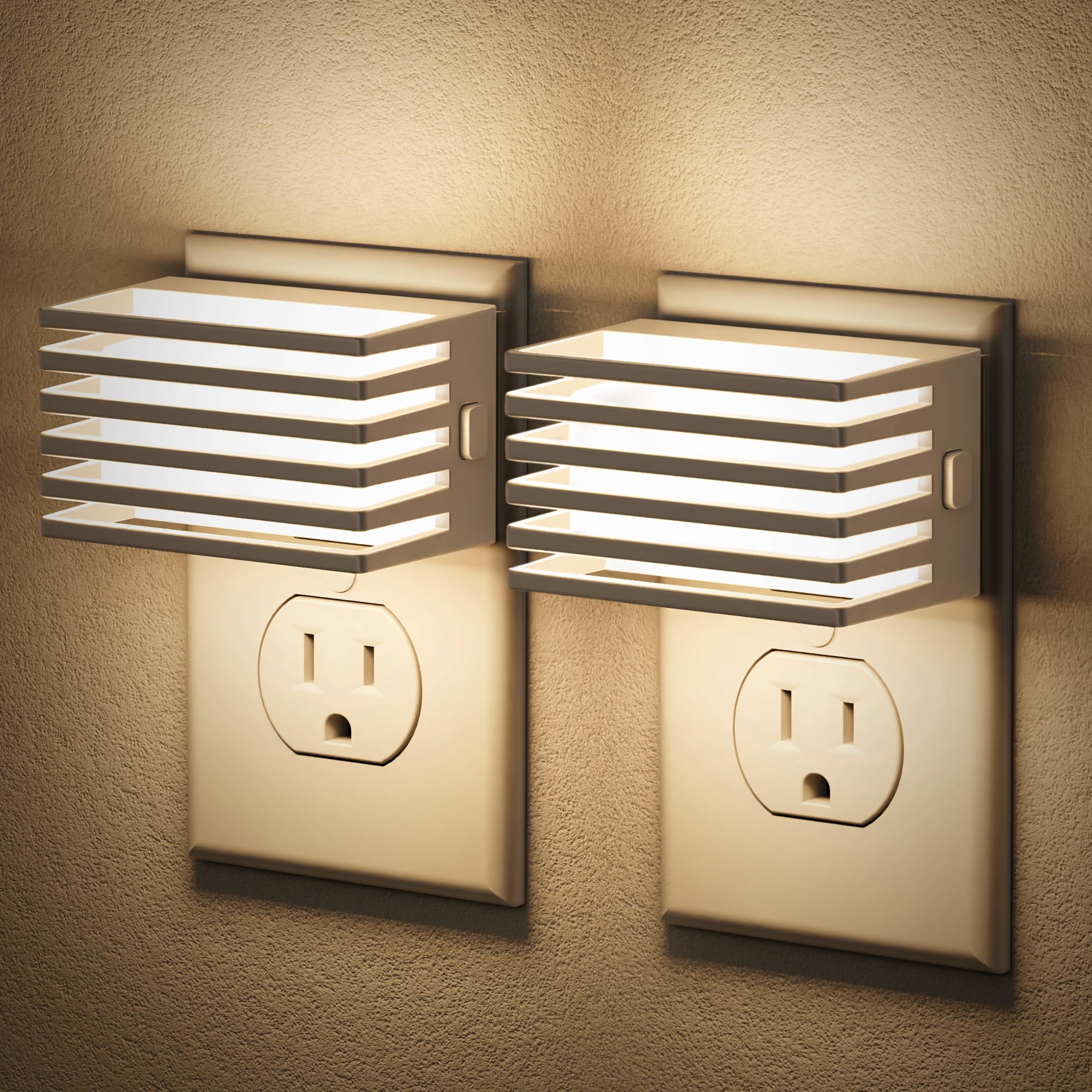 JandCase LED Night Light, Night Lights Plug into Wall with Dusk to Dawn Sensor, Dimmable Plug in Night Light, Adjustable Brightn