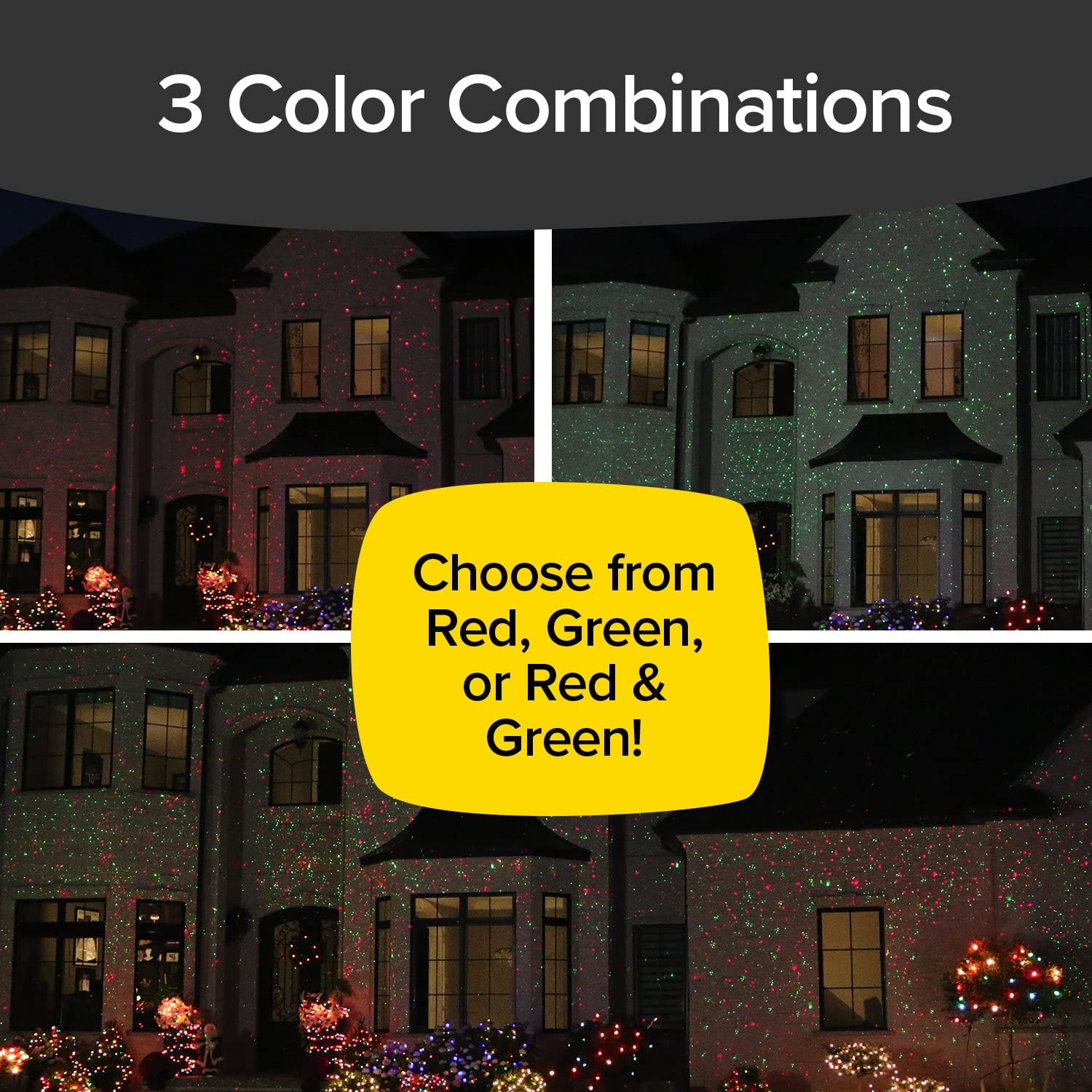 Star Shower Ultra 9 As-Seen-On-Tv With 9 Enhanced Modes For Spectacular Outdoor Holiday Laser Lighting With Thousands Of Lights Covering 3200 Square Feet, Green, 8.5 In