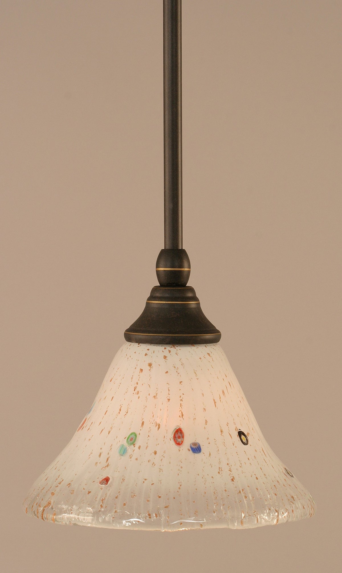 Toltec Lighting 23-Dg-751 Stem Mini Pendant With Hang Straight Swivel With 7&quot; Frosted Crystal Glass, Dark Granite Finish