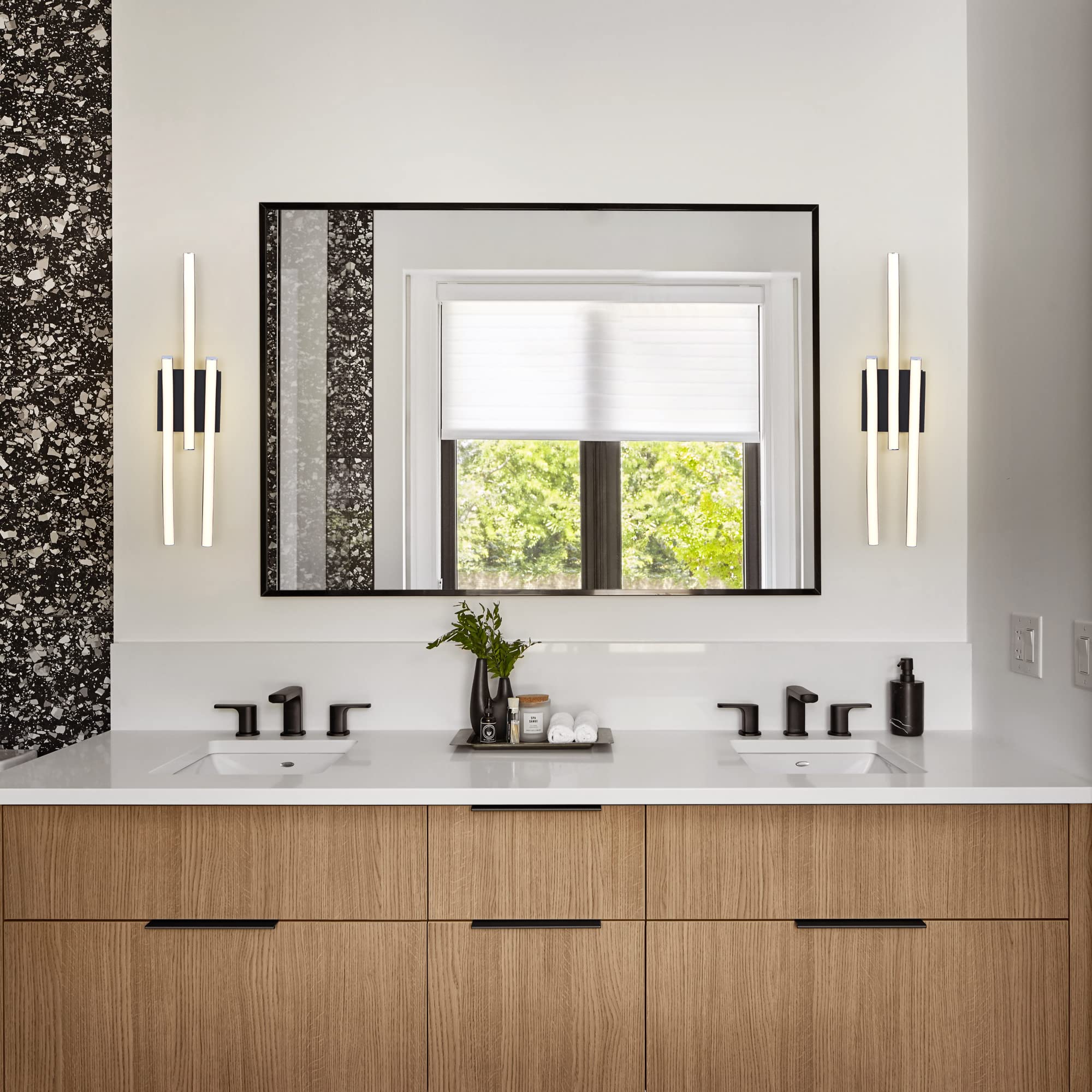 EDISLIVE Modern Dimmable LED Ceiling Light 3-Light 22.5in Black Metal Fixture 3000K Warm for Bedroom Foyer Kitchen