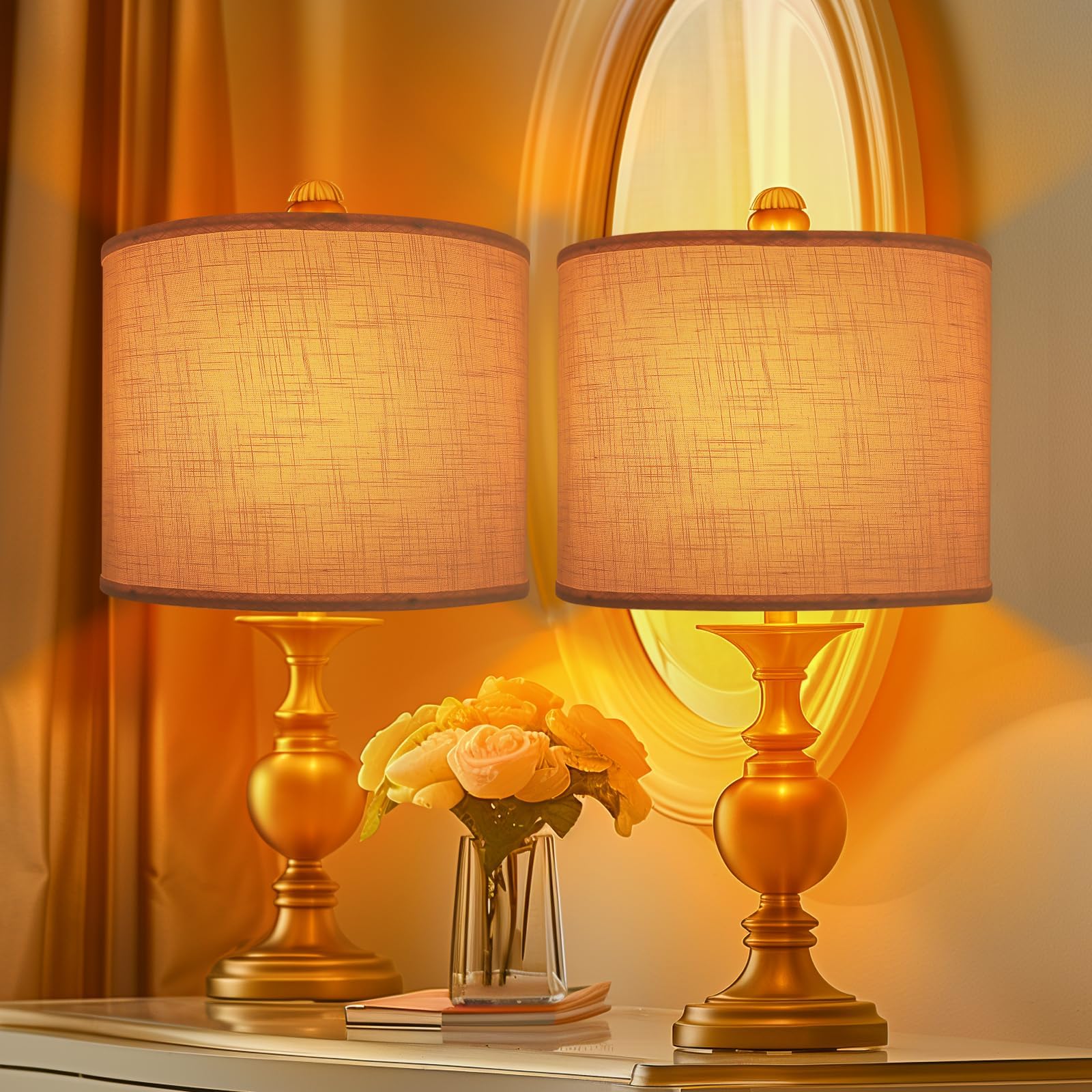 Drum Lamp Shades Set Of 2, White Large Lampshades 15'' Top X 15'' Bottom X 12'' Height, Alucset Large Lampshades Spider Fitter,