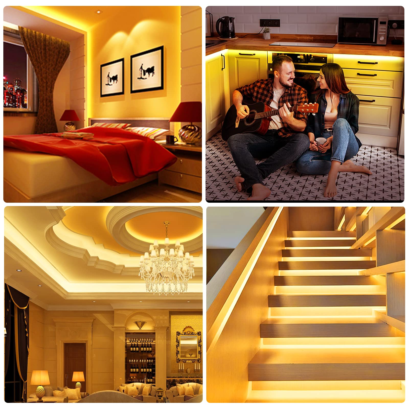 Galgreen Neon Rope Lights, 16.4ft Waterproof LED Strip, Dimmable Remote, Flexible Silicone Rubber, Yellow, Model ST-TING-L167