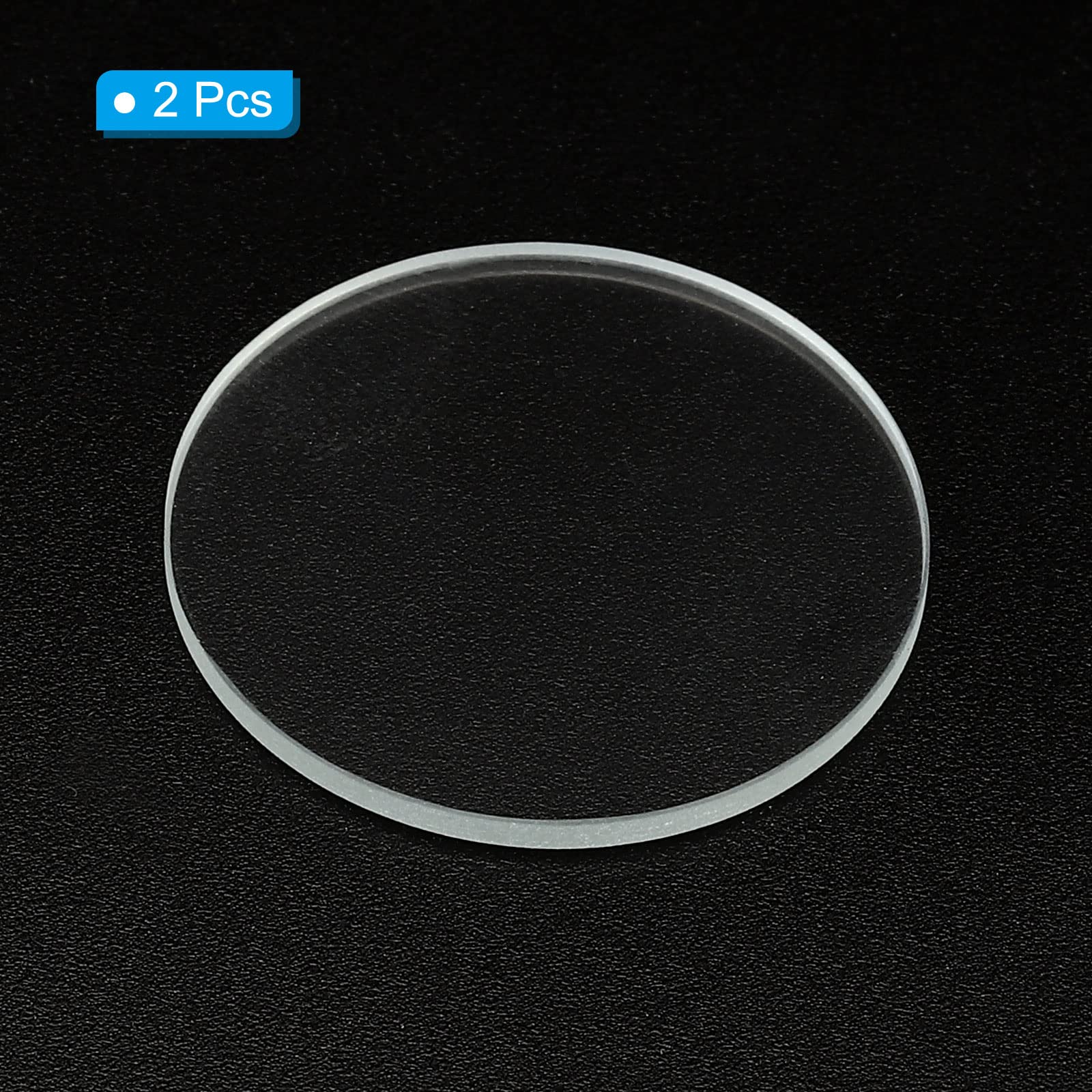 Patikil 1.06X0.06 Dia Flashlight Glass Lens, 2 Pcs Polished Edge Glass Lens For Led Light Source Lens Handheld Flashlight Replac