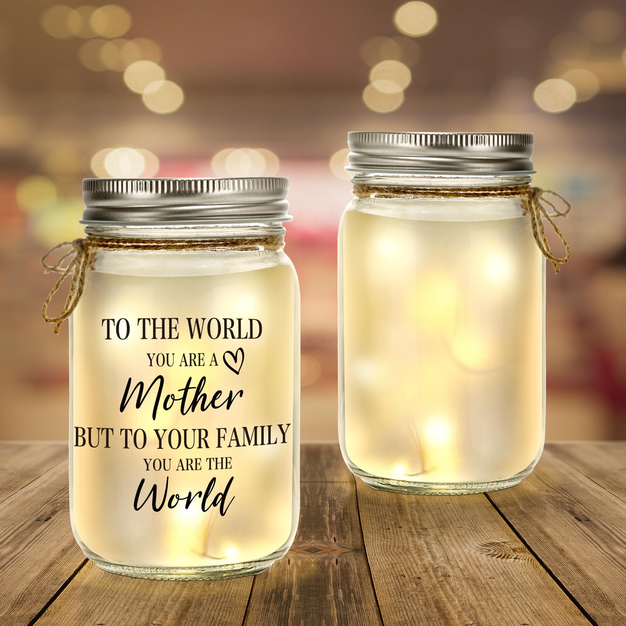 Kenon Mason Jar Night Light For Mom, Christmas Gifts For Mom, Home Decoration Lights, Personalized Night Light Birthday Thanksgi