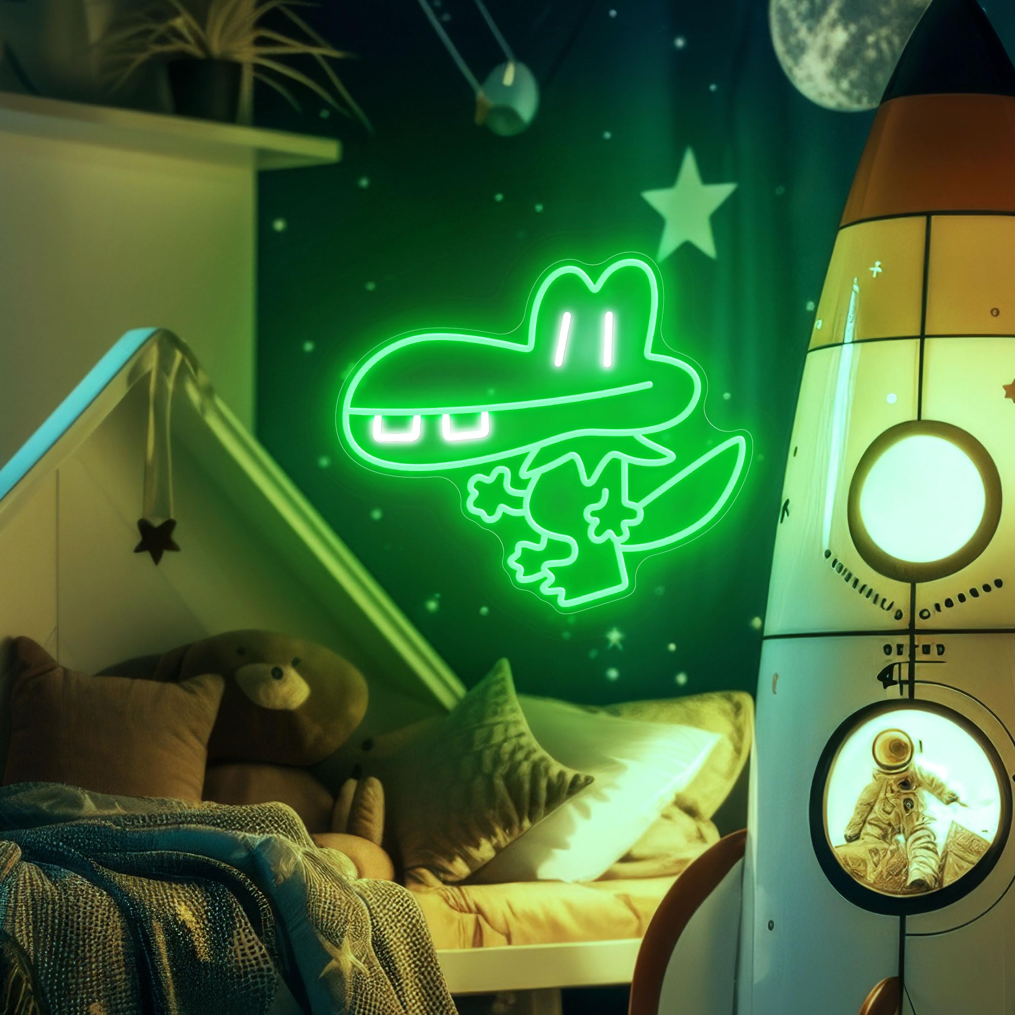 WMAT Dog Man BUB LED Neon Sign - 15x13 Inches, Vibrant Polycarbonate Wall Decor for Kids’ Bedroom & Game Room