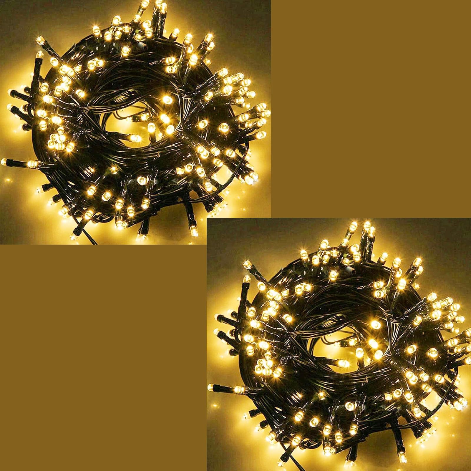 FULLBELL 2 Pack String Lights Ramadan Decorations for Home Black String Lights 33ft 100 LED Memory Controller, Extendable Ramada
