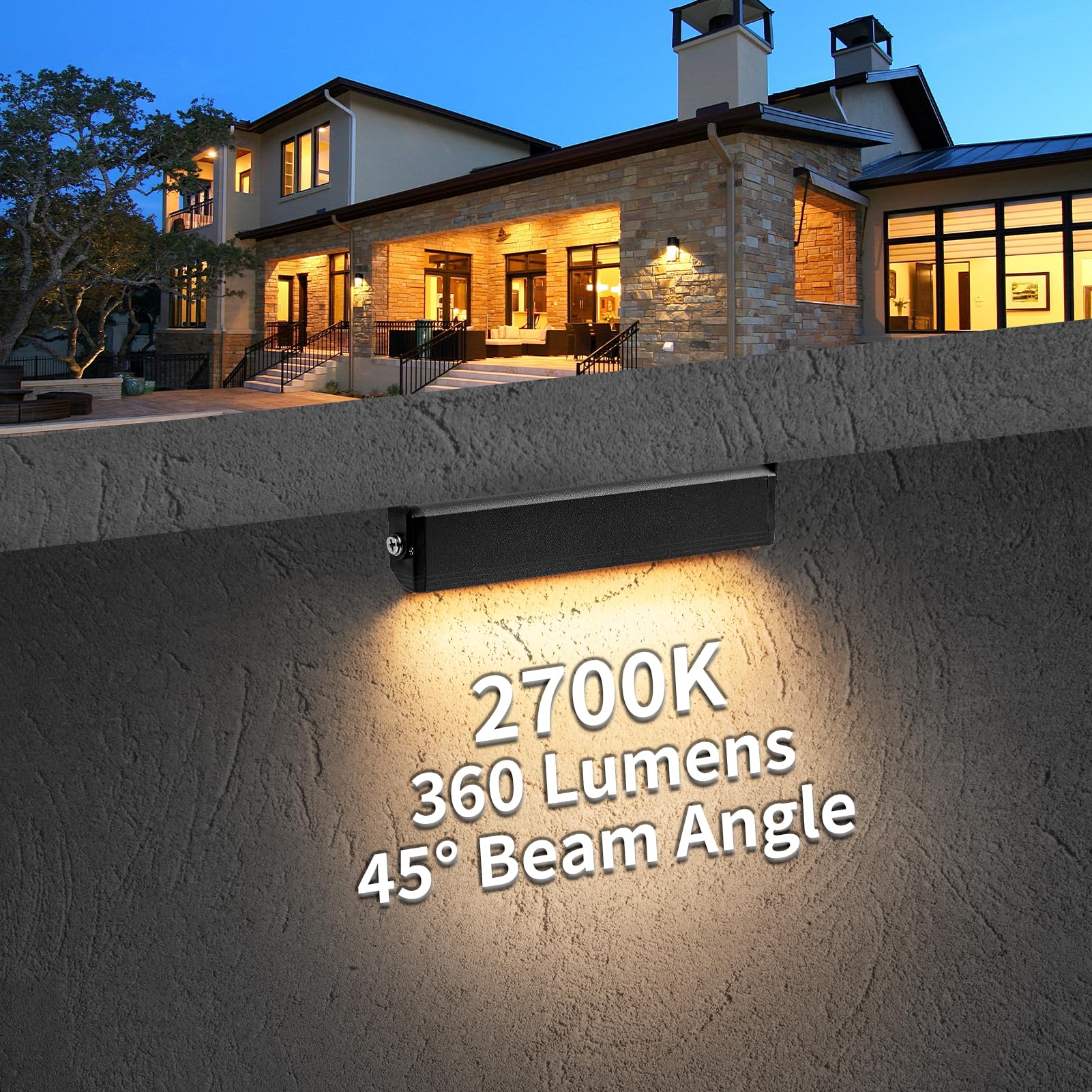 Kwinmyso 8-Packs 3W 7 Inch Led Hardscape Paver Lighting,12V Ac/Dc Low Voltage Retaining Wall Lights,Led Landscape Lighting,2700K Soft White Outdoor Step Light,50,000 Hours Lifespan-Black