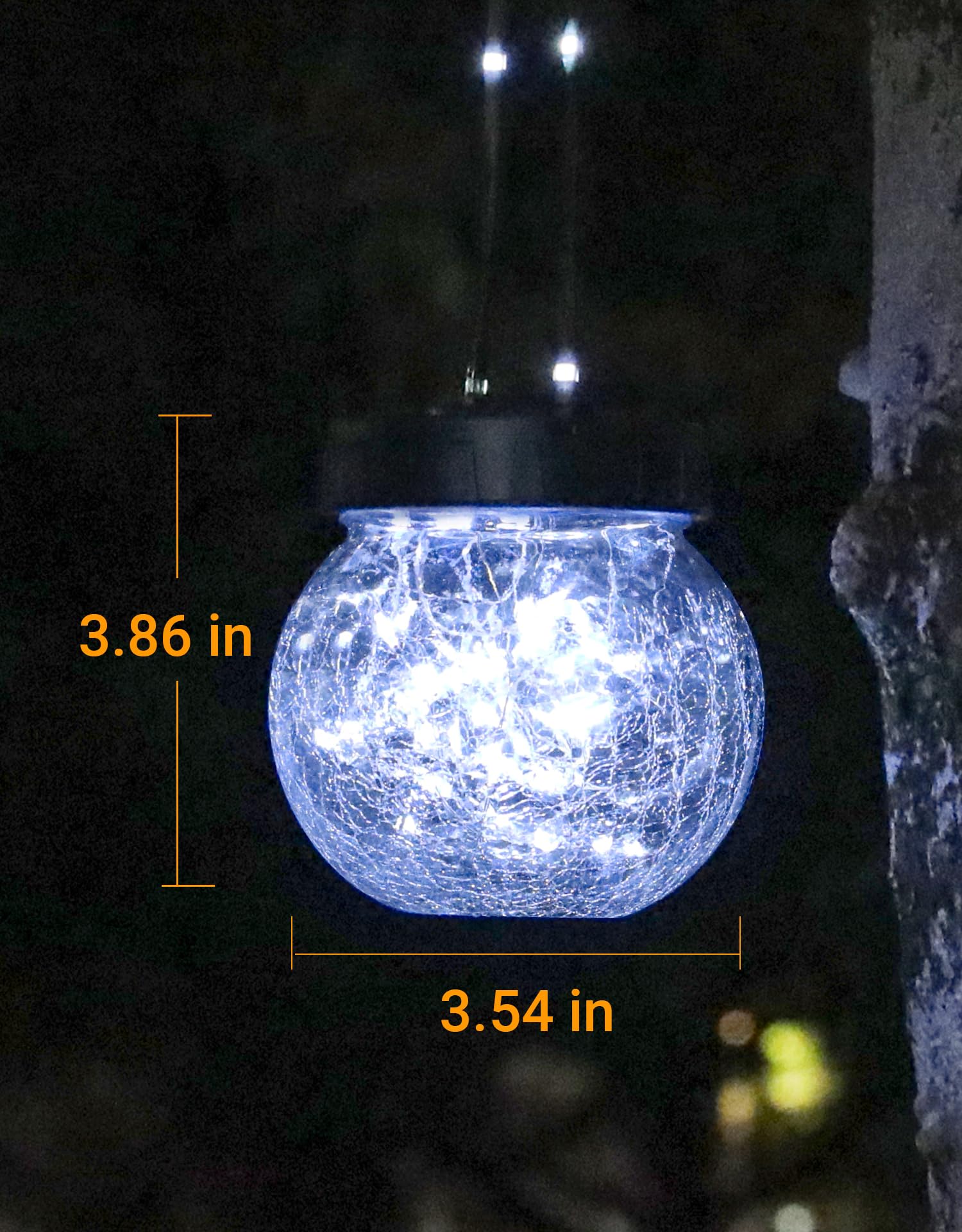 Partphoner Solar Lights Outdoor Waterproof 12-Pack  Solar Powered Hanging Lantern  ed Glass Hanging Globes For Yard Decor Christmas Decoration  Shepherd Hook  Garden Tree Ornaments  Cold White