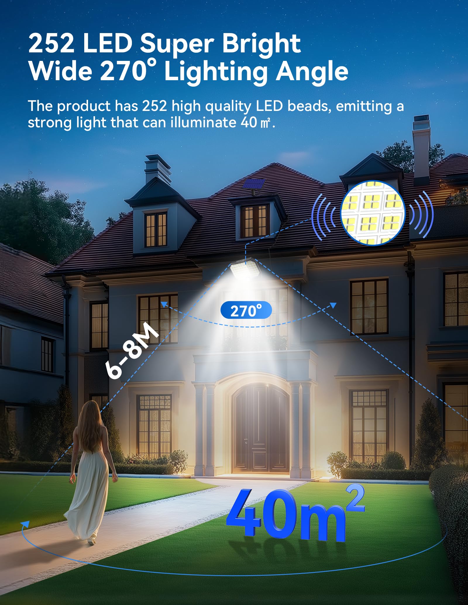 Tecknet Solar Outdoor Lights, 2500Lm Led Flood Lights With Remote Control Solar Motion Sensor Lights With 3 Modes, Ip65 Waterpro