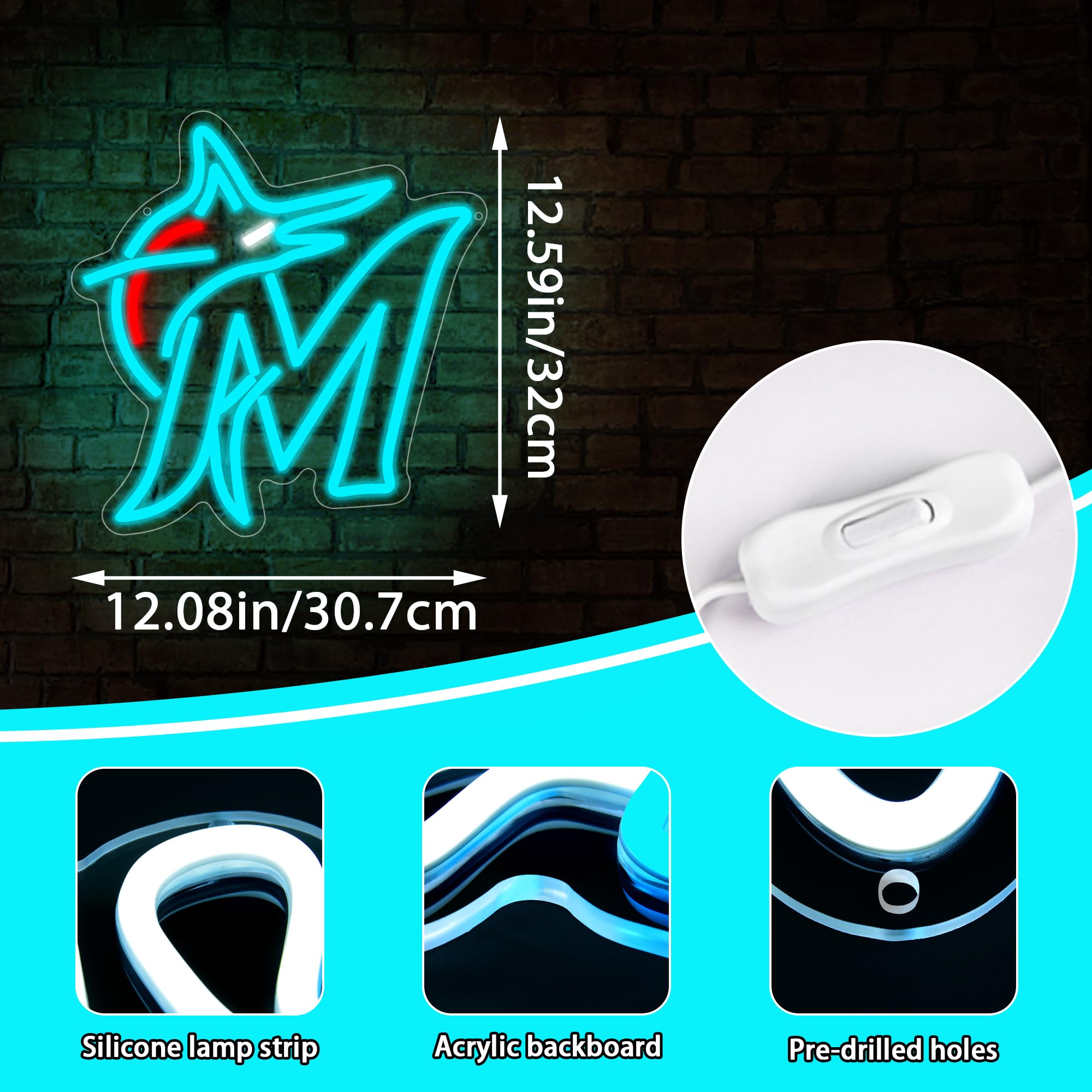 Baseball Neon Sign For Wall Decor Baseball Neon Light For Man Cave Team Led Light Up Sign For Bedroom Bar Dorm Party Birthday Gifts For Sport Fans 5V Usb Powered Size 12 * 12.5(Zyld292)