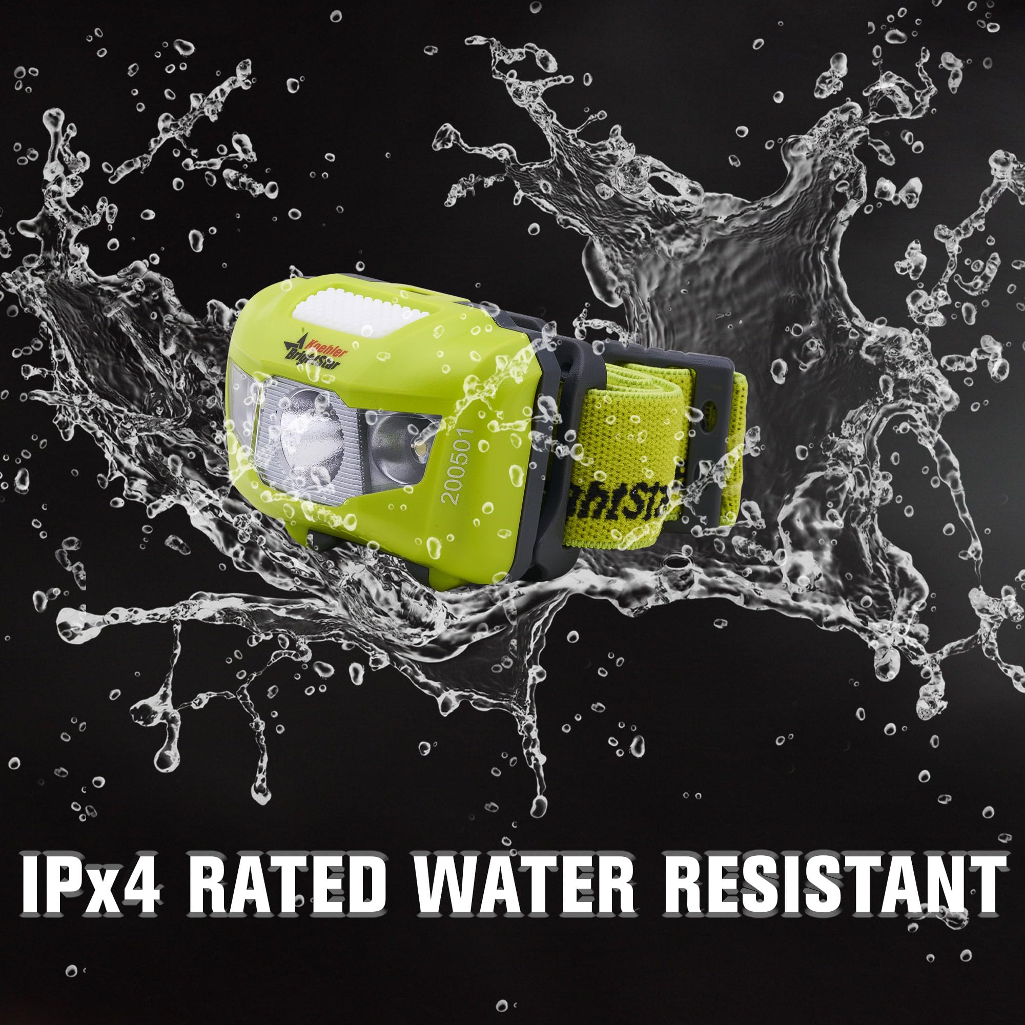 BRIGHT STAR LED Headlamp - IPX4 Water-Resistant, 120+ Hour Runtime, Model 200501, Green, Hands-Free Emergency Light with Batteries Included
