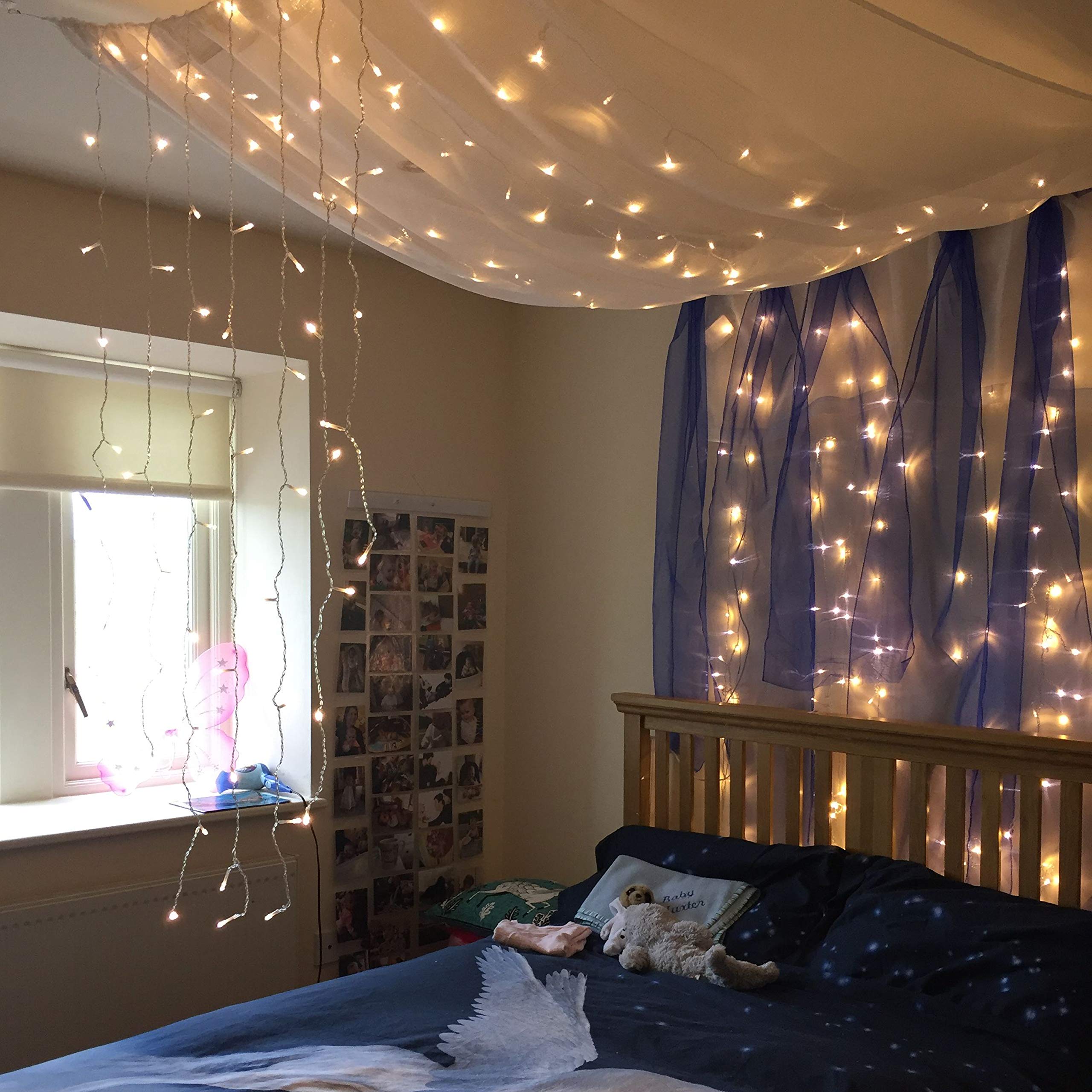 Magictec 300 LED Curtain String Light, Warm White, 8 Modes, Plastic, Model FD-2, Indoor/Outdoor Fairy Twinkle Lights for Parties & Decor