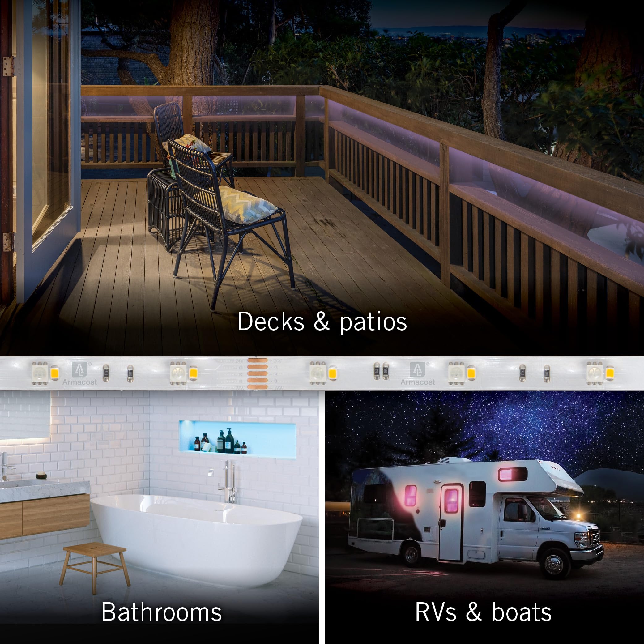 Armacost Lighting 624340 Ribbonflex Outdoor 24 Ft. Rgb+W Indoor/Outdoor Led Tape Light Kit