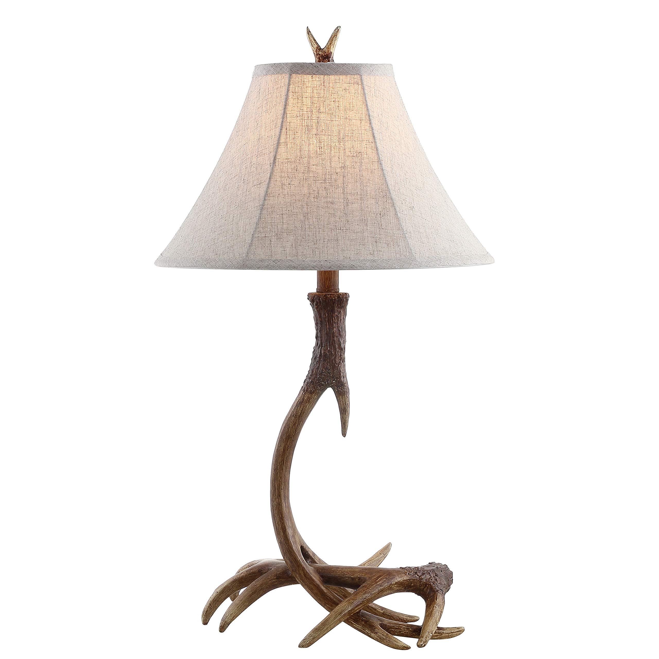 JONATHAN Y Rustic Resin LED Table Lamp 27.5in Brown JYL6305A for Bedroom Living Room Office