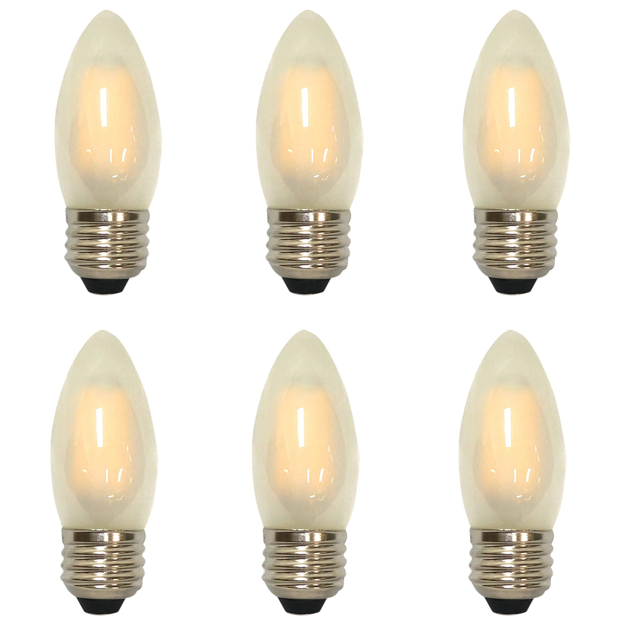 Royal Designs, Inc Lb-1501-6 Lb-1501-6 Vintage Dimmable Edison Light Bulb, C6/E26, Frosted, 6 Count