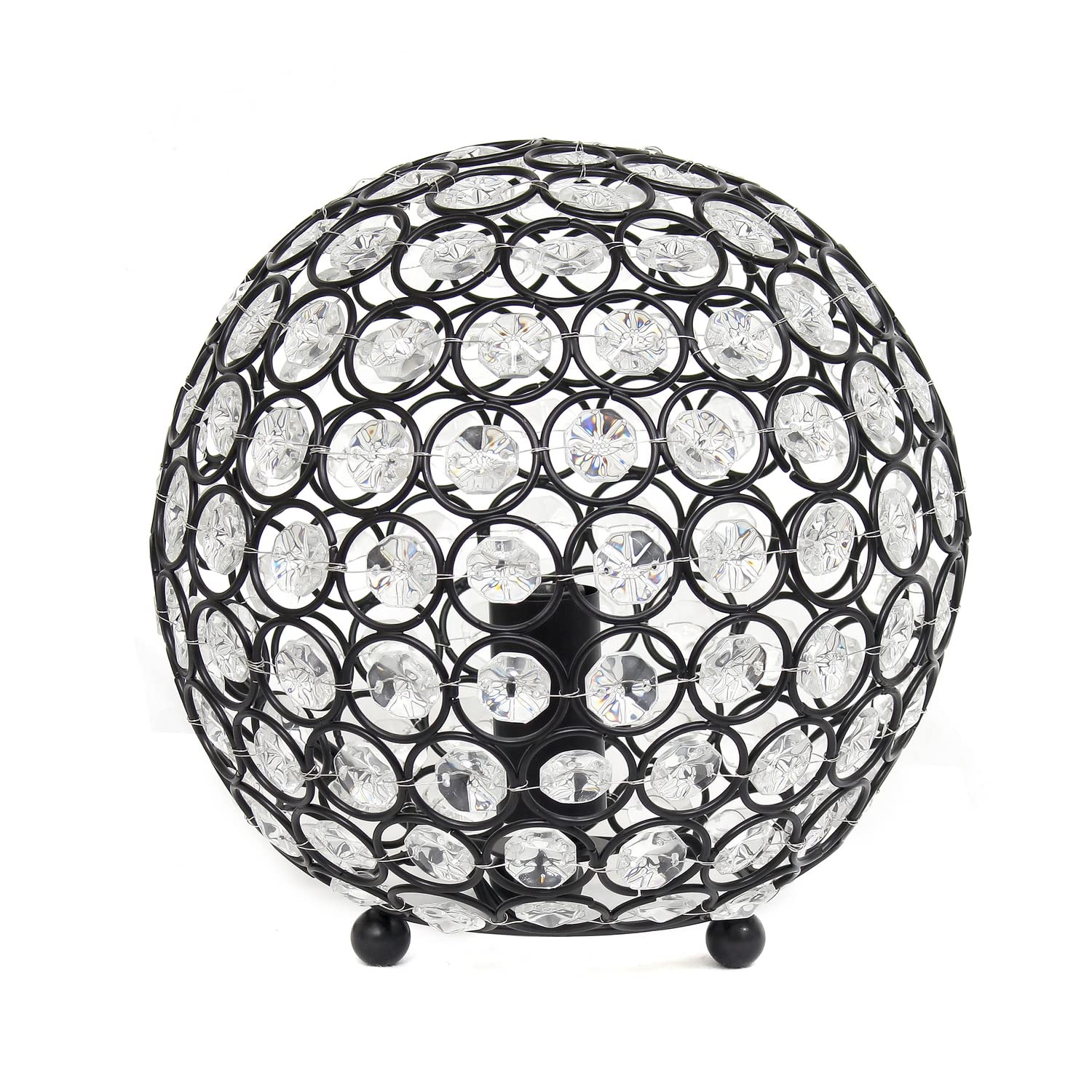 LALIA HOME Elipse Medium Table Lamp - 8in Metal Crystal Orb - Restoration Bronze - Model 1270-LHT-3009-RZ