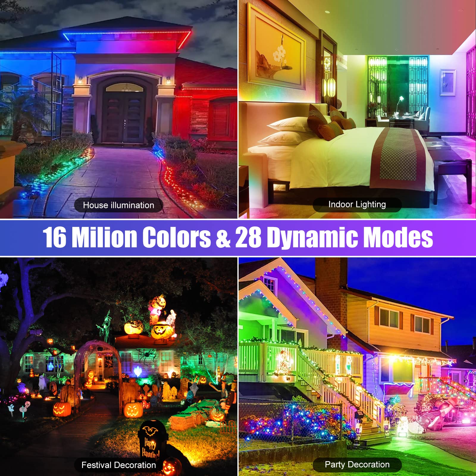 Indmird 2 Pack 50W Rgb Wall Washer Light Bar - 16M Colors, Music Sync, Warm 3000K