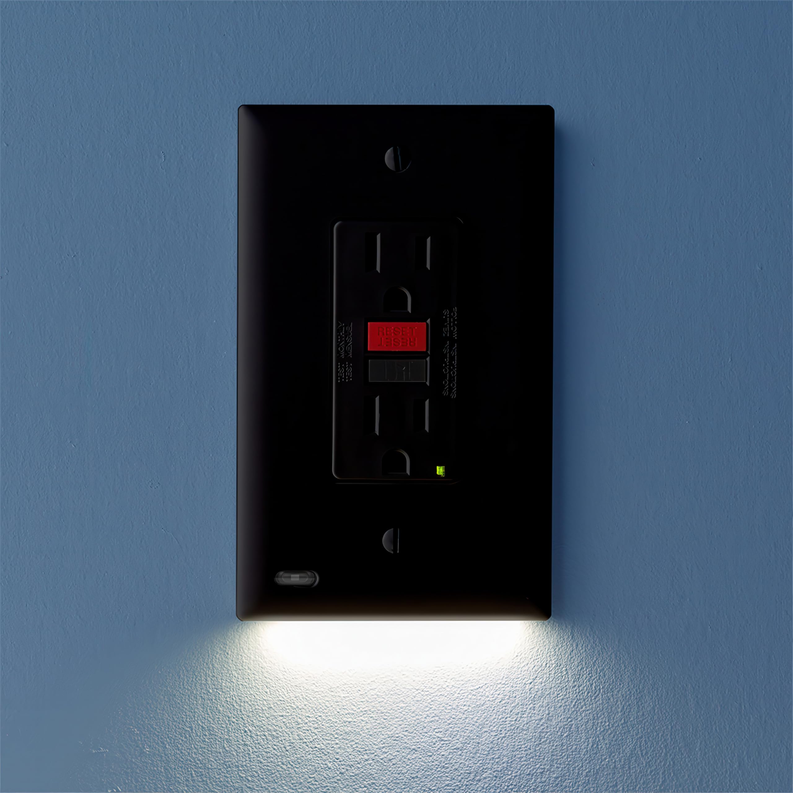 SnapPower GFCI GuideLight 10 Pack - Auto On/Off LED Night Lights for GFCI Outlets - Black