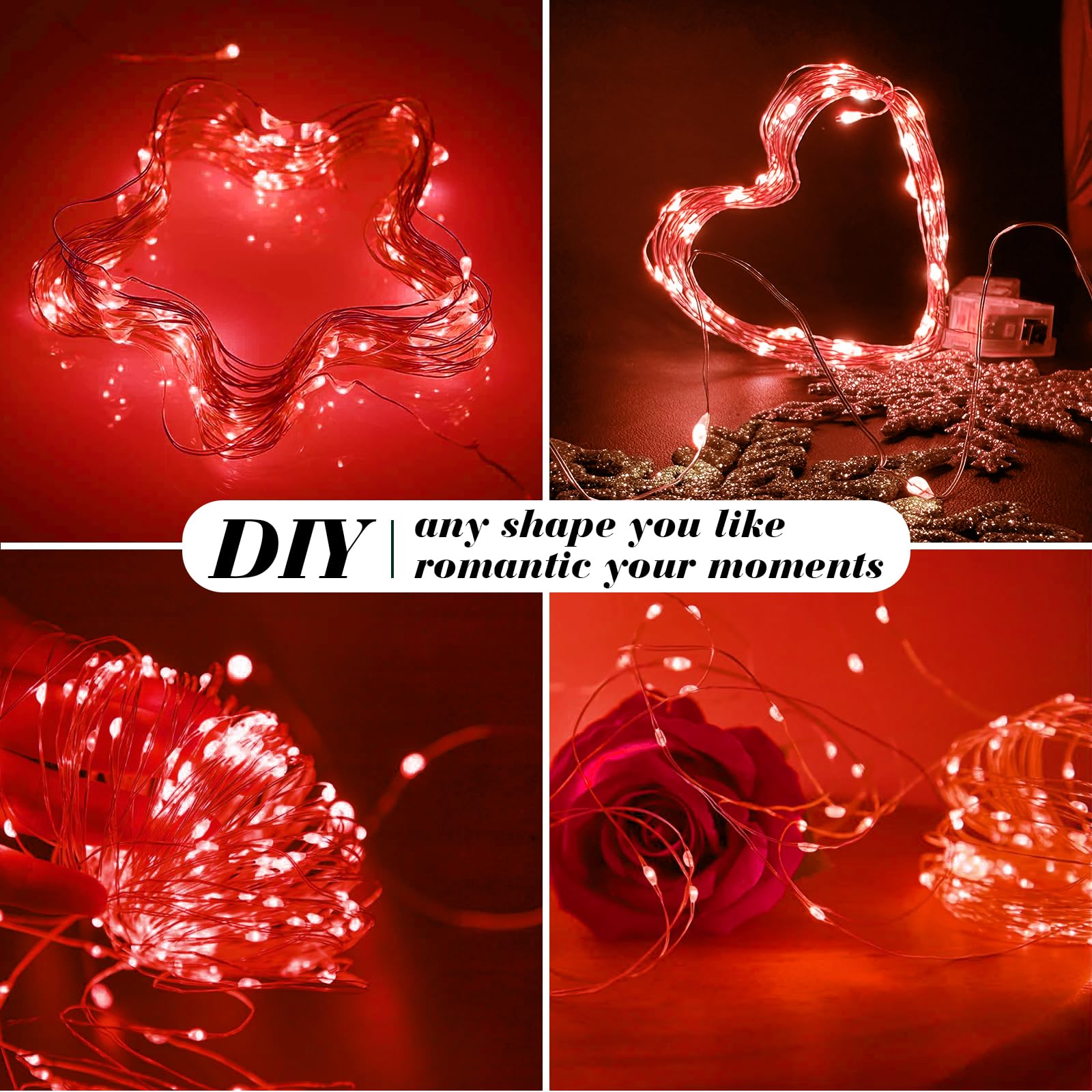 Fairy Lights Battery Operated, String Lights Battery Powered 7Ft 20 Led Twinkle Lights (Red, 12)