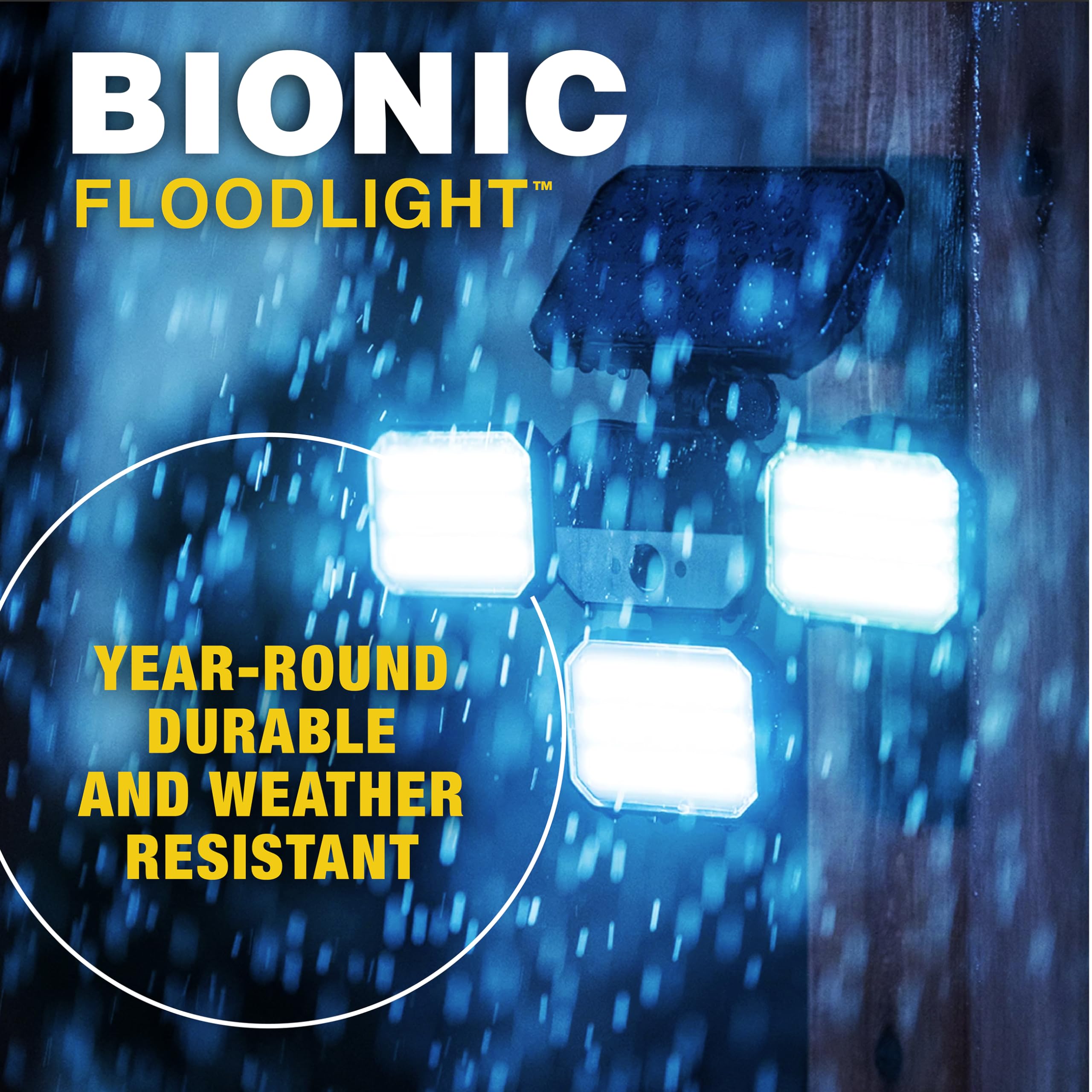 Bionic Floodlight Solar Light Outdoor Waterproof Patio Light Motion Sensor Outdoor Lights w/ Remote Control 3 Heads Wall Lights