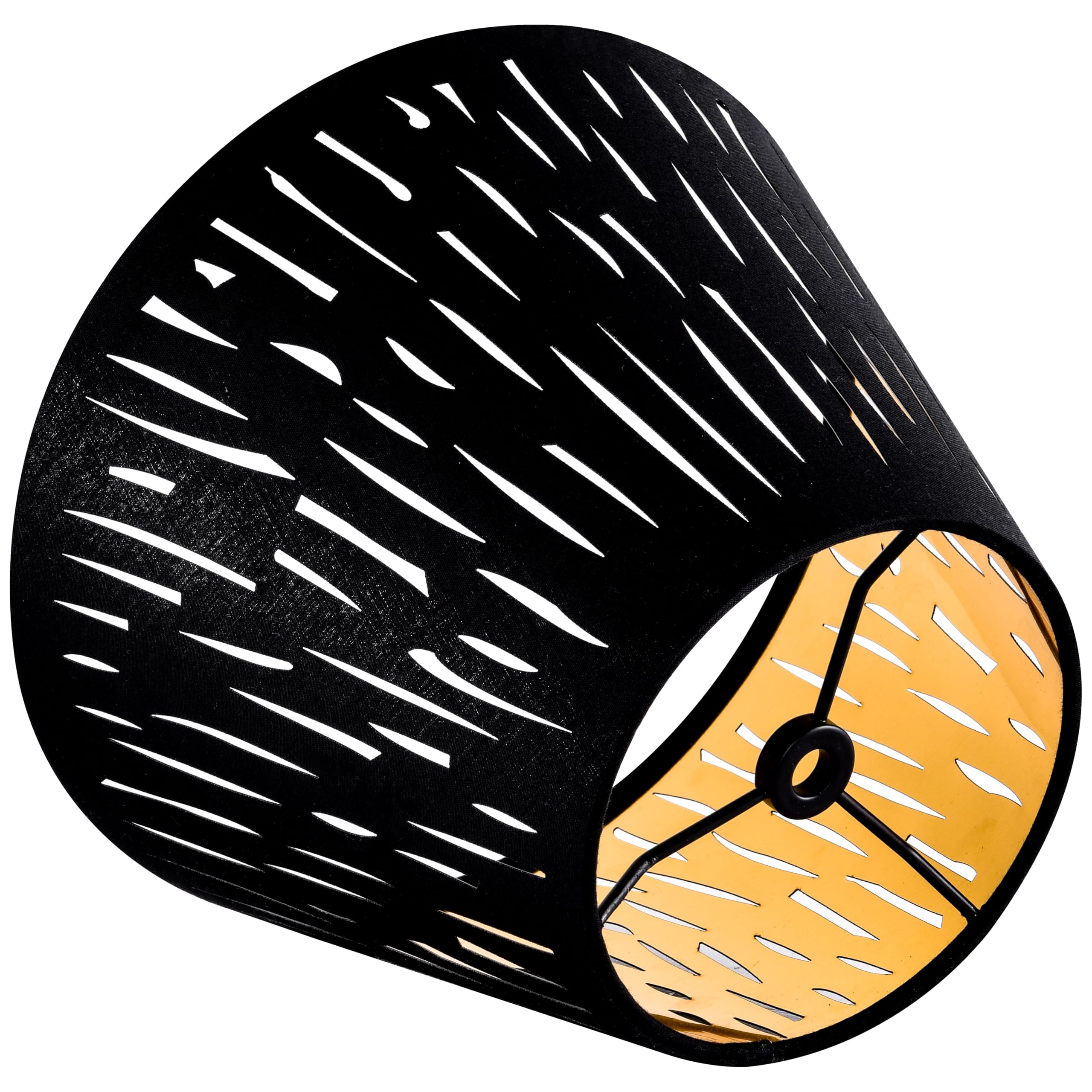 Go&So Set Of 2 Small Black Drum Lamp Shades, 5'' Top X 9'' Bottom X 6.4'' High (Spider), Laser Etching Fabric Lamp Shades For Ta