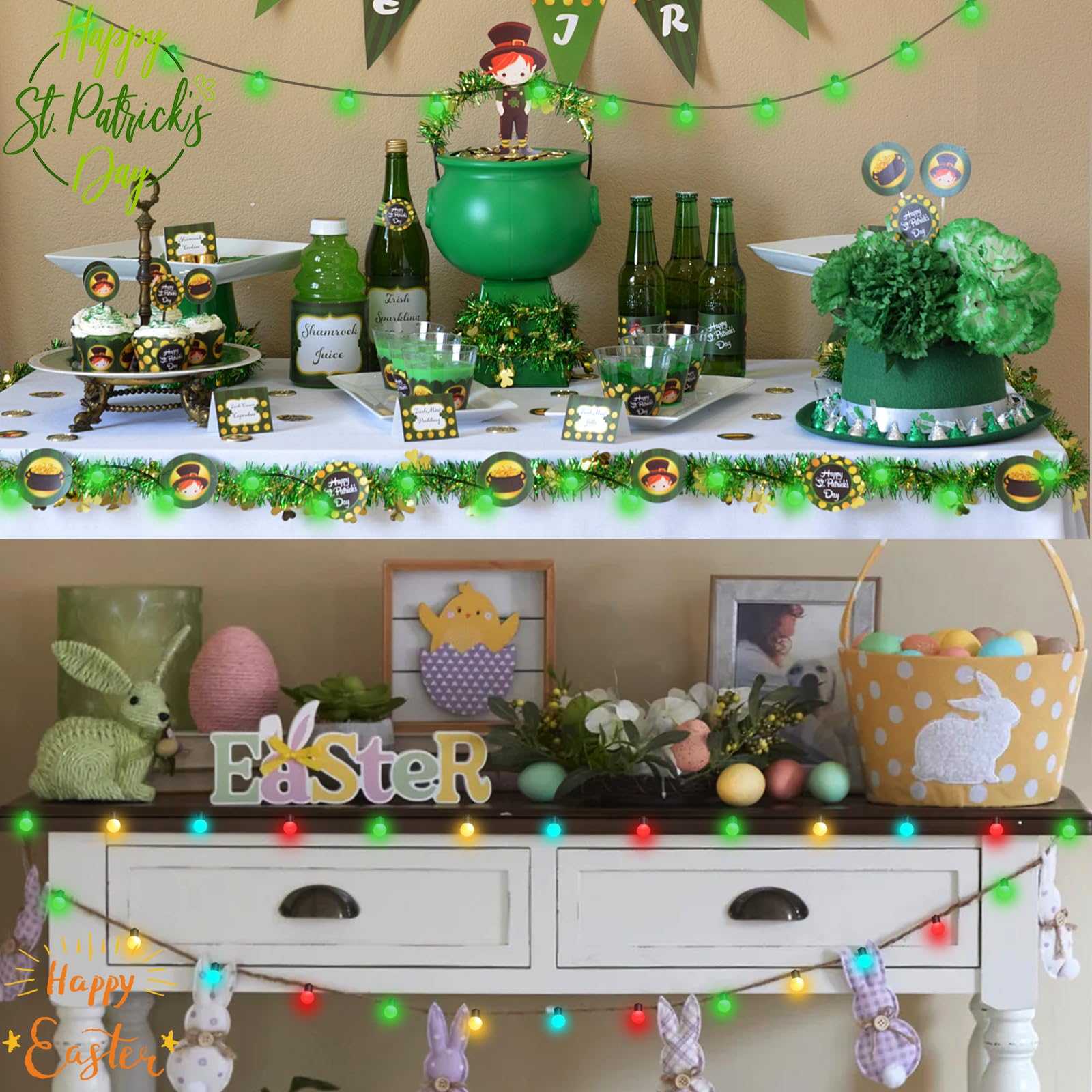 Super Rgb 33Ft Smart Globe String Lights, 50 Dimmable Rgb Mini Led Fairy Lights, Color Changing Effect Hanging With App & Remote Control For Halloween Christmas Indoor Outdoor Patio Room Party Decor