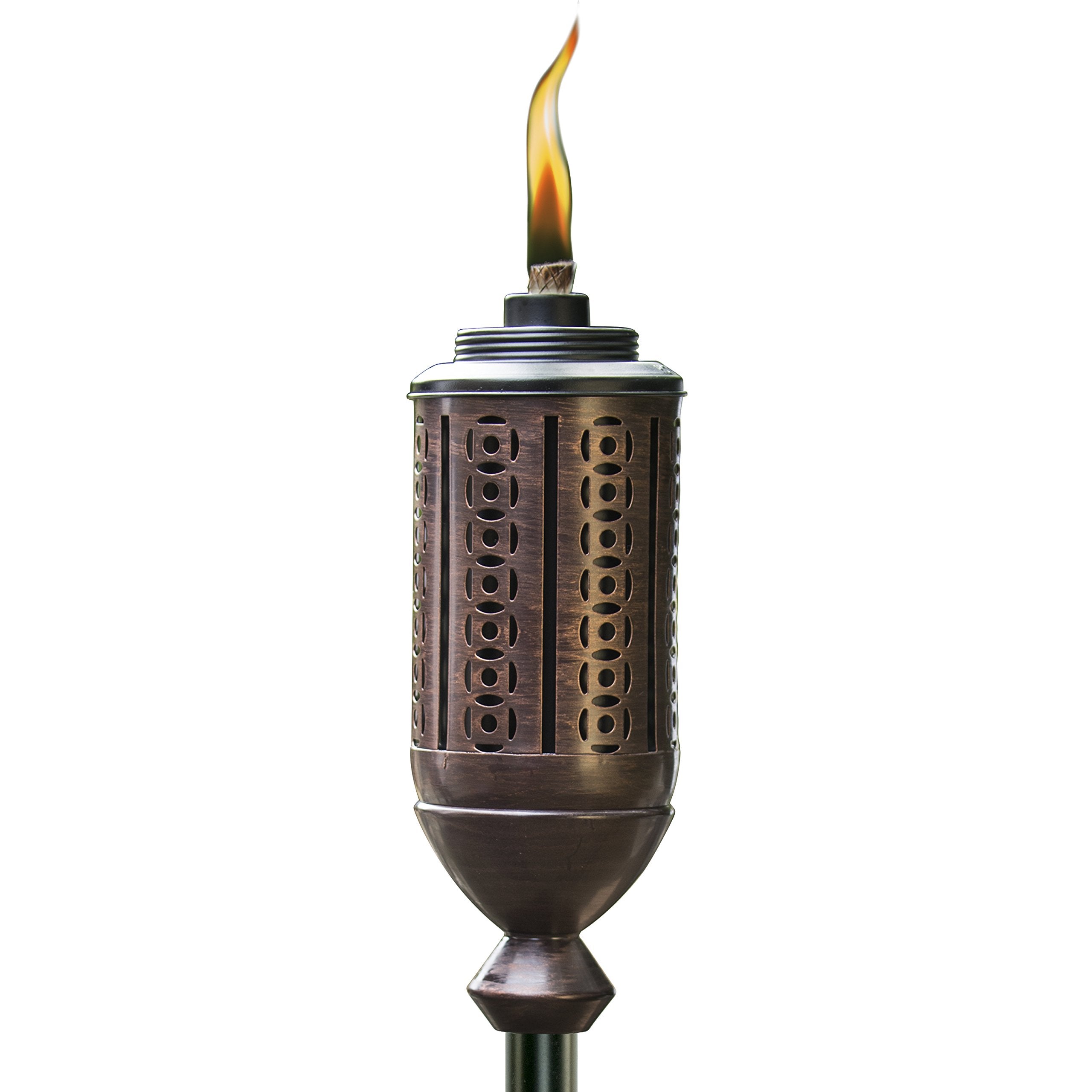 TIKI Cabos Metal Torch – 65-Inch Bronze Outdoor Torch, Weather-Resistant, Includes Wick and Snuffer, 1 Pack, Copper, Model 1117018