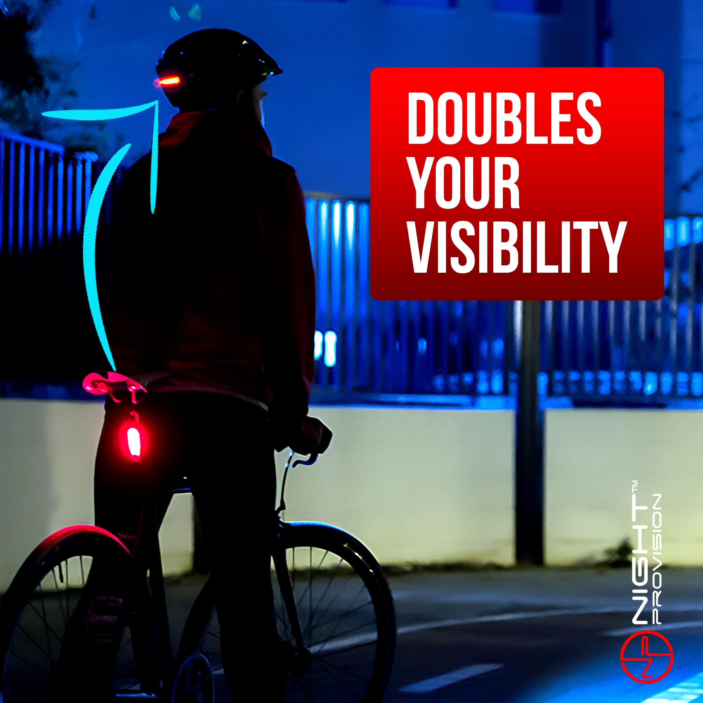 NP NIGHT PROVISION Bike Tail Light 2 Pack - USB C Rechargeable, 4 Modes, Red, Model KIT-R1, 18 Hour Max for Night Riding Safety