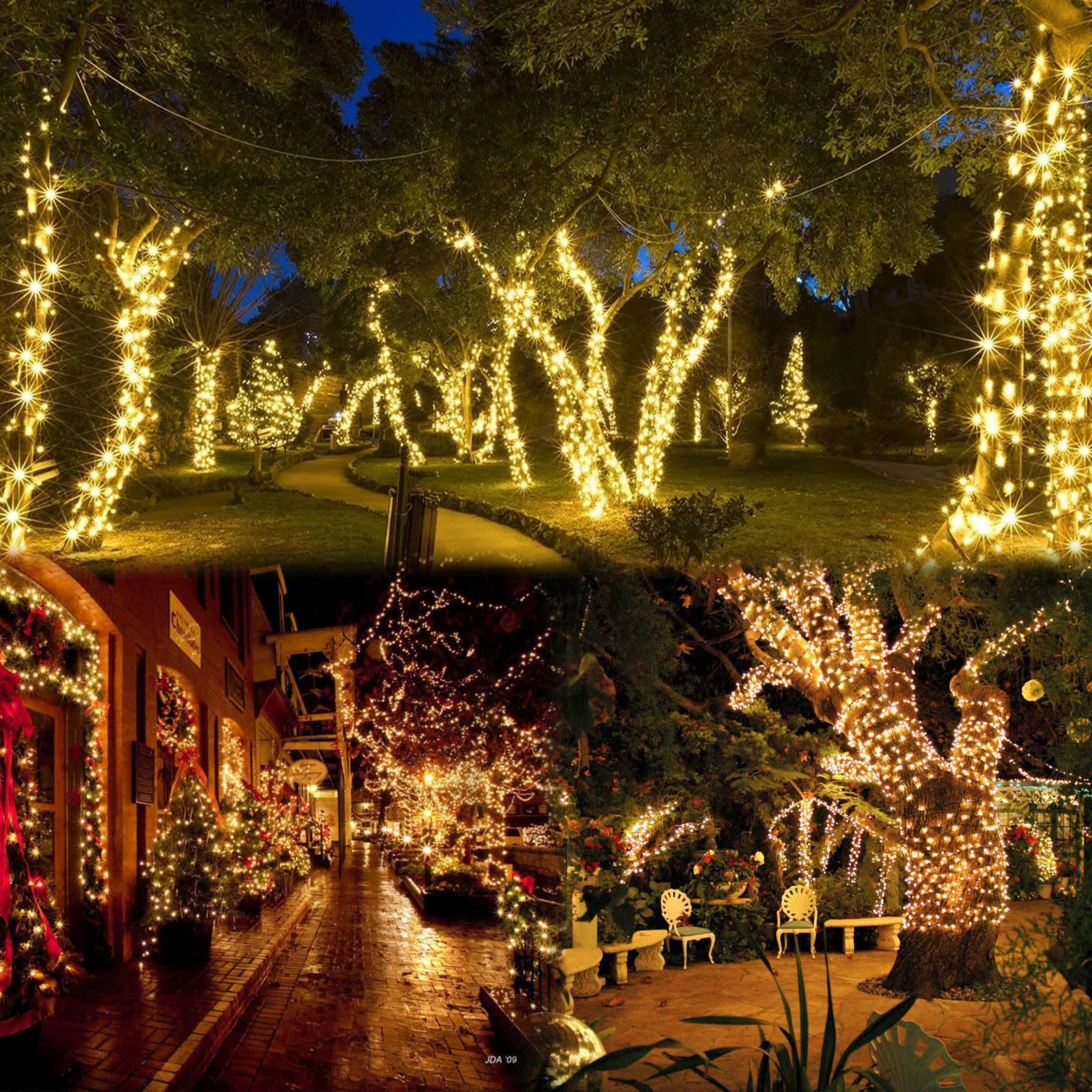 Ozs 2Pk 240Led 95Ft Solar String Lights Outdoor, Solar Christmas Lights Waterproof, Green Wire Solar Tree Lights With 8 Lighting Modes For Xmas Party Garden Christmas Decorations (Warm White)