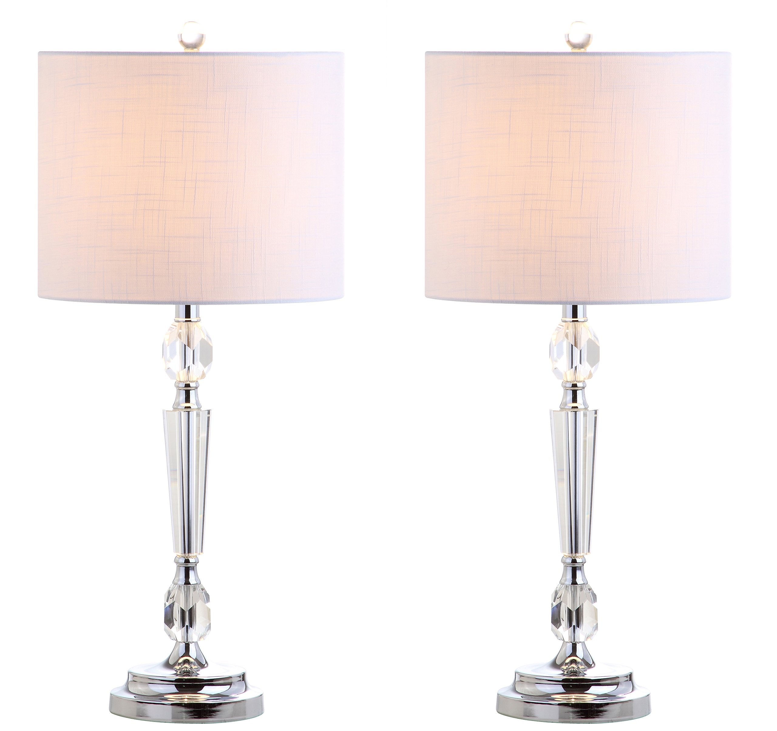 JONATHAN Y 27in Crystal LED Table Lamp Set of 2, Modern Contemporary Design, Clear, Model JYL2047A-SET2