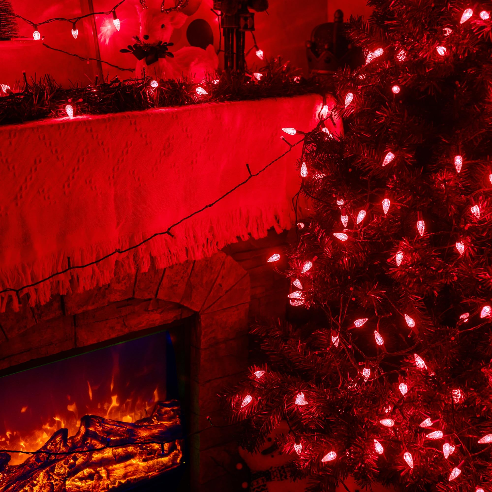 TW SHINE Christmas String Lights, 200 LED, 66 FT, Waterproof, 8 Modes Timer, Red, Model ZD-29V200DIF