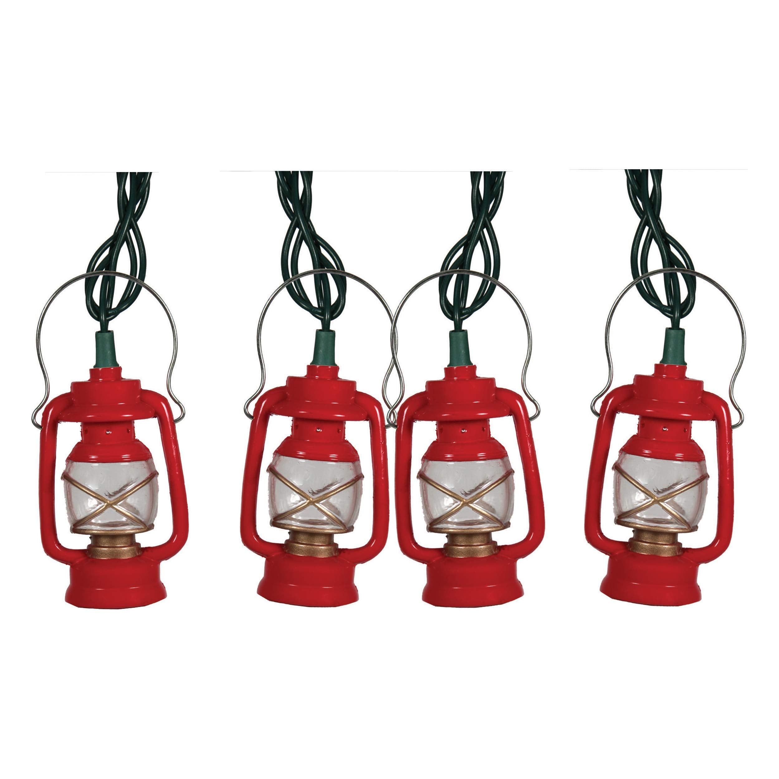 Rivers Edge Products Red Lantern LED String Lights, 10-Bulb Decorative Fairy Lights with 2 Extra Bulbs, 10FT Hanging Lights for 