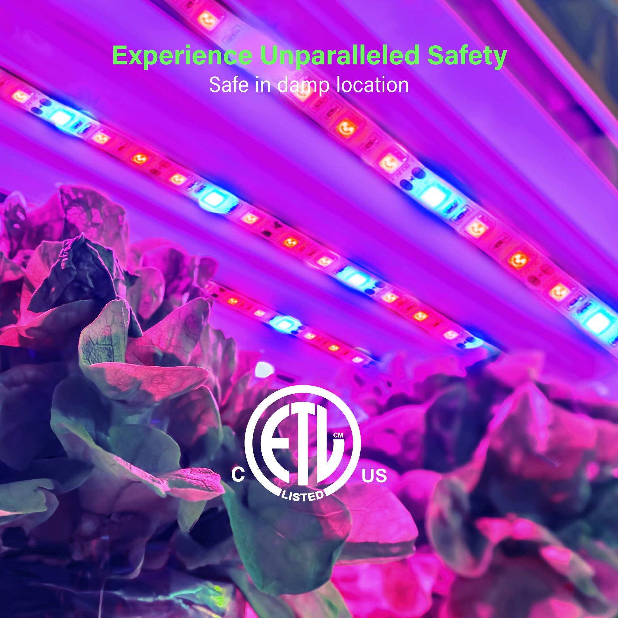 Zone Industry Corp. Led Grow Light Tape, 11.8 Feet / 360 Cm Plant Growing Light Strip Kit For Indoor Gardening, Full Spectrum, 24 Watt, Water Resistant, Plug-In Design