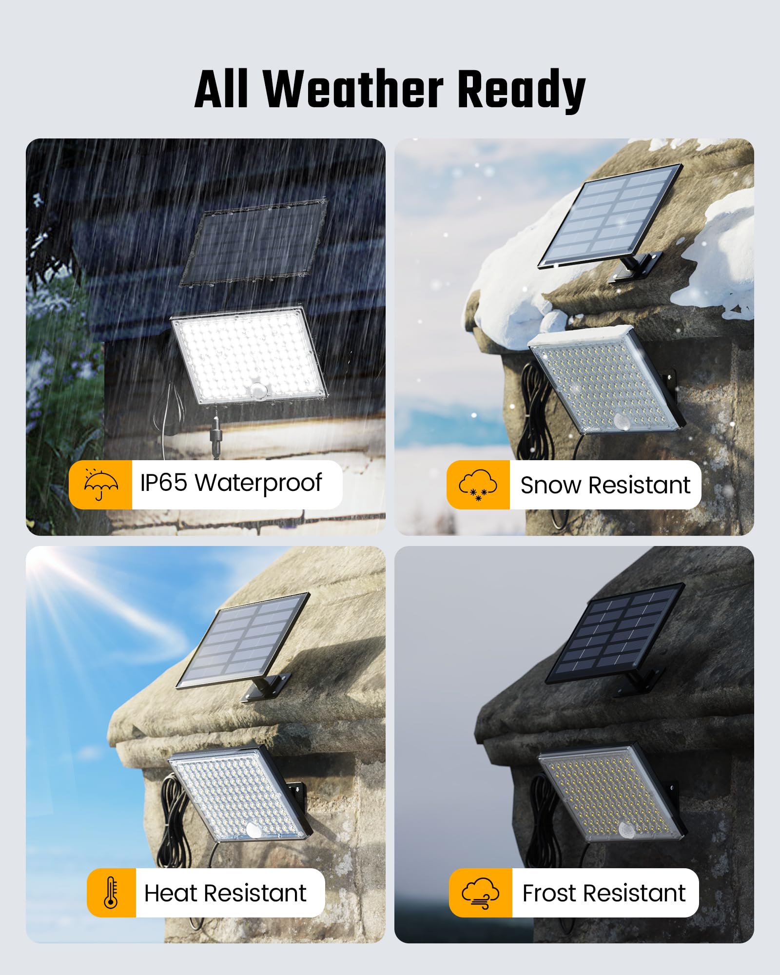 SUPERDANNY Solar Outdoor Flood Lights, Motion Sensor, 113 LEDs, IP65 Waterproof, 3 Pack, Black, Model SD0523040-2MUCL-US-TEST