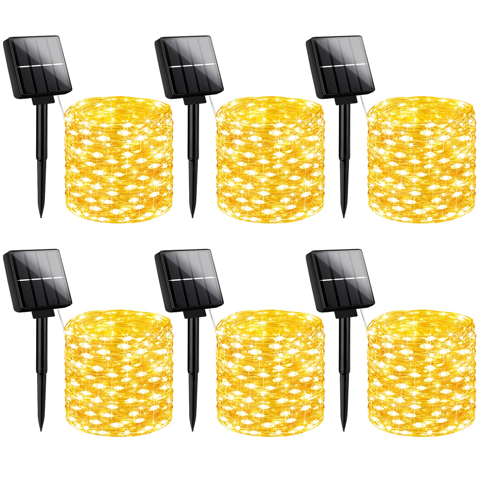 Brightever Solar String Lights, 240FT, 600 LED, Waterproof, 8 Lighting Modes, Warm White, Model OKDMX-KN-SSL-01-WW