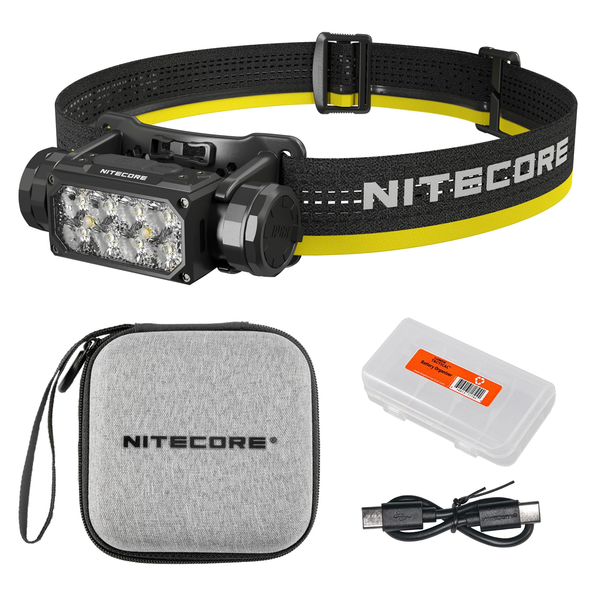 Nitecore HC65 UHE Headlamp, 2000 Lumen, USB-C Rechargeable, Black