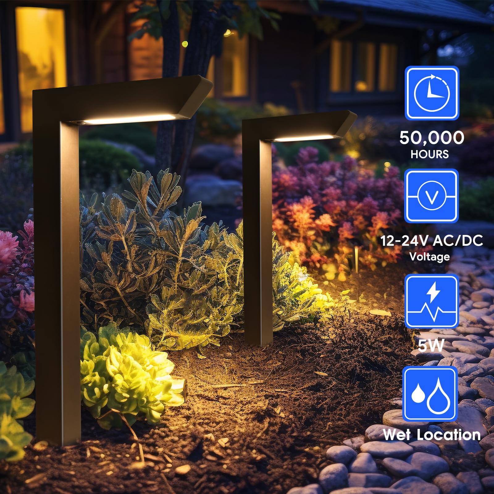 Energetic Low Voltage Led Landscape Light  Brown Aluminum Pathway Lighting  4Pcs