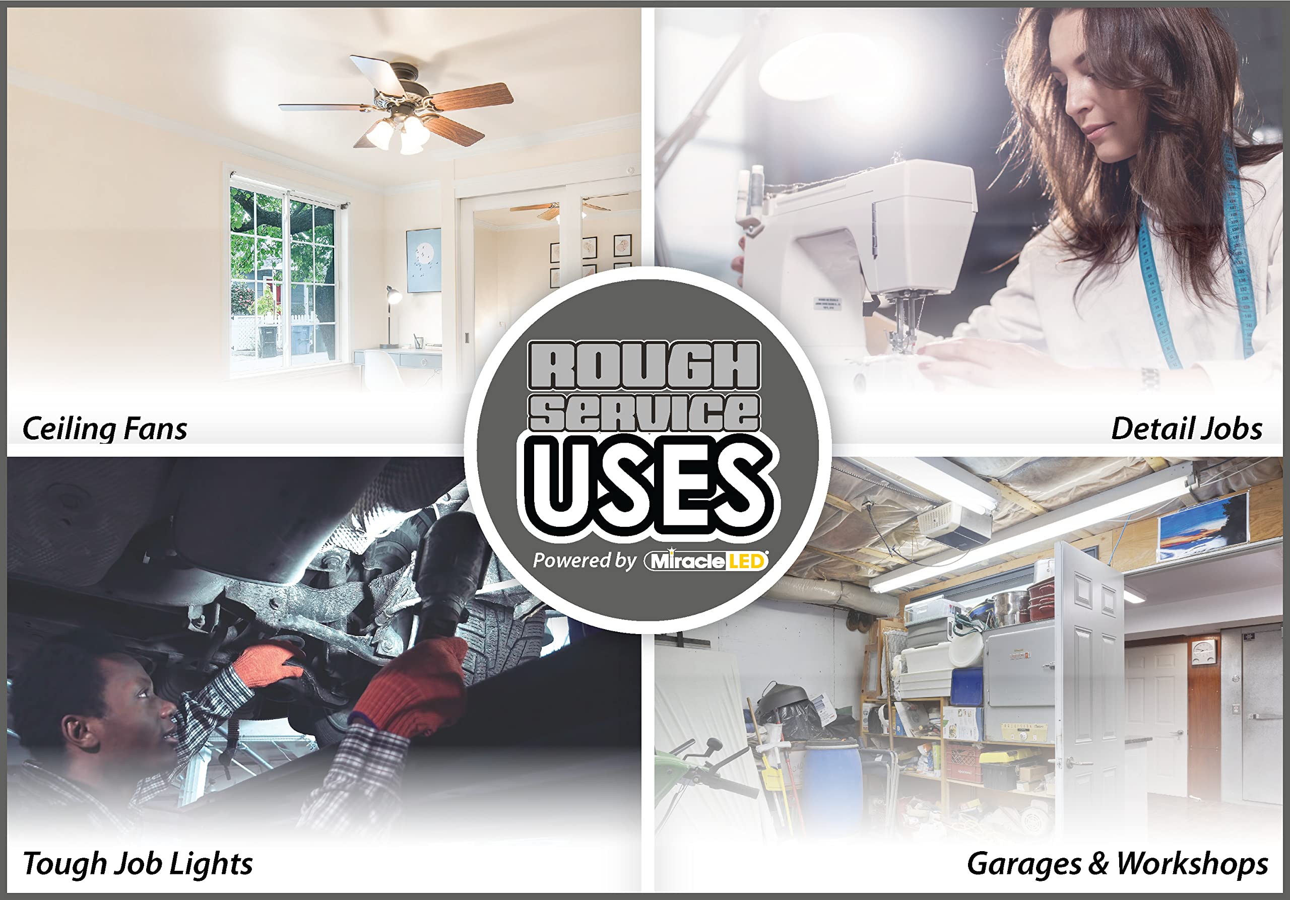 Miracle Led 14W Rough Service Household Light Bulb Replacing Up To 120W (2-Pack), Daylight White