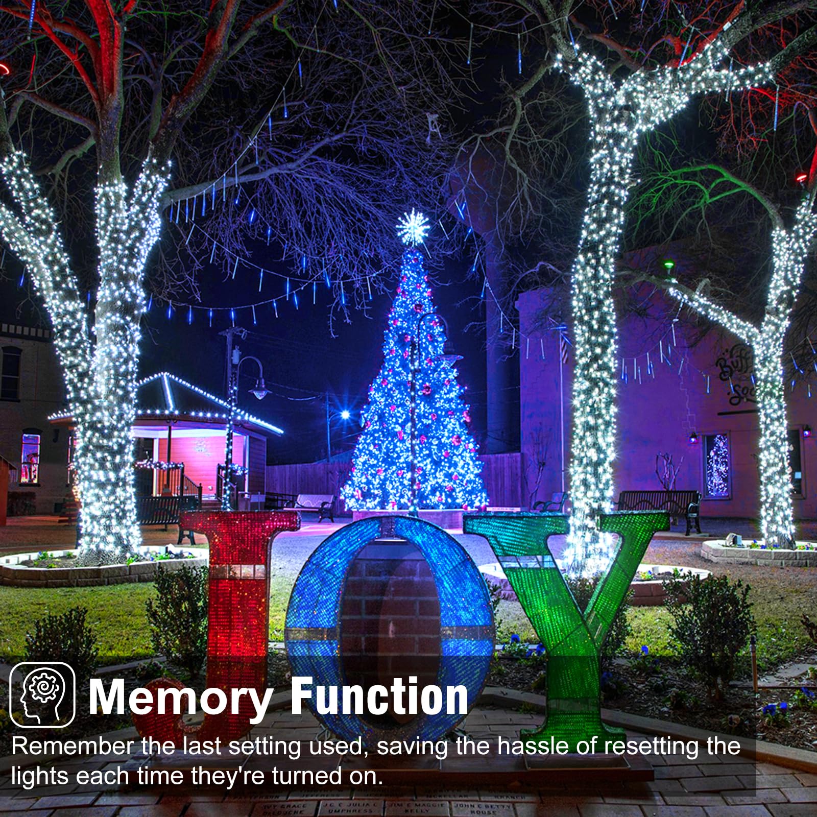 2 Pack Christmas Lights Outdoor, Total 200Ft 600 Led Christmas Tree Lights With 8 Modes Waterproof, Plug In String Twinkle Light