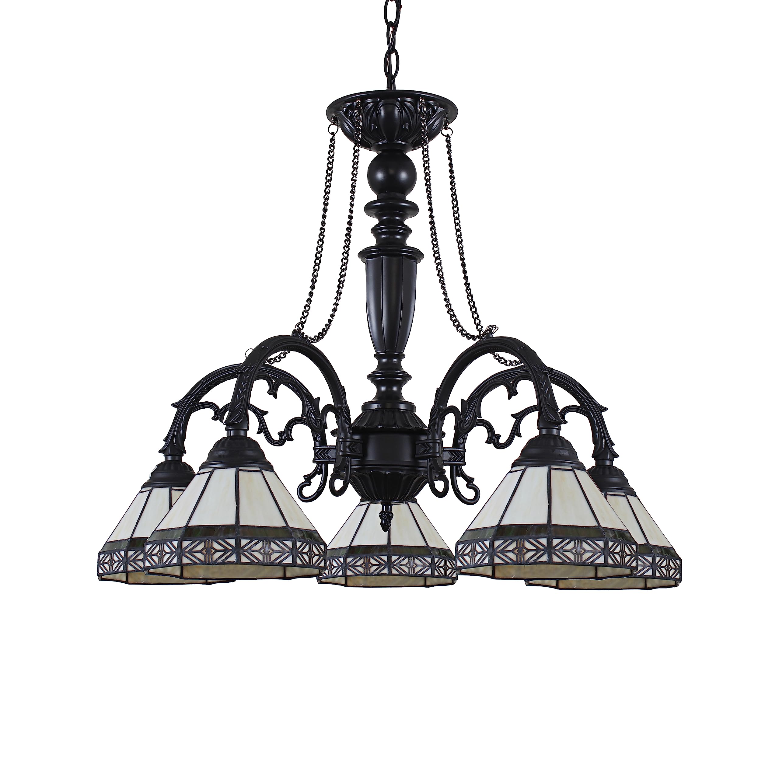 Chloe Lighting Belle Tiffany-Style Chandelier, 5 Light, 27in Wide, Stained Glass, Model CH31315MI27-DC5
