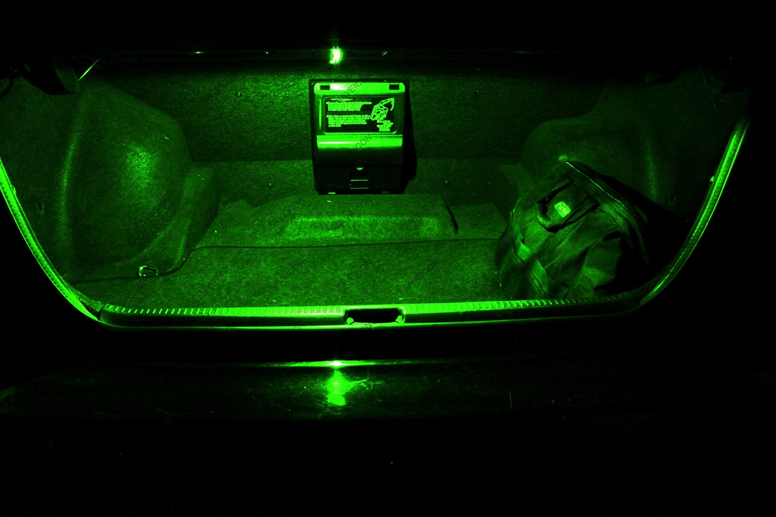 SAWE LED License Plate Dome Map Lights Bulbs, 5-SMD, Pack of 4, Green